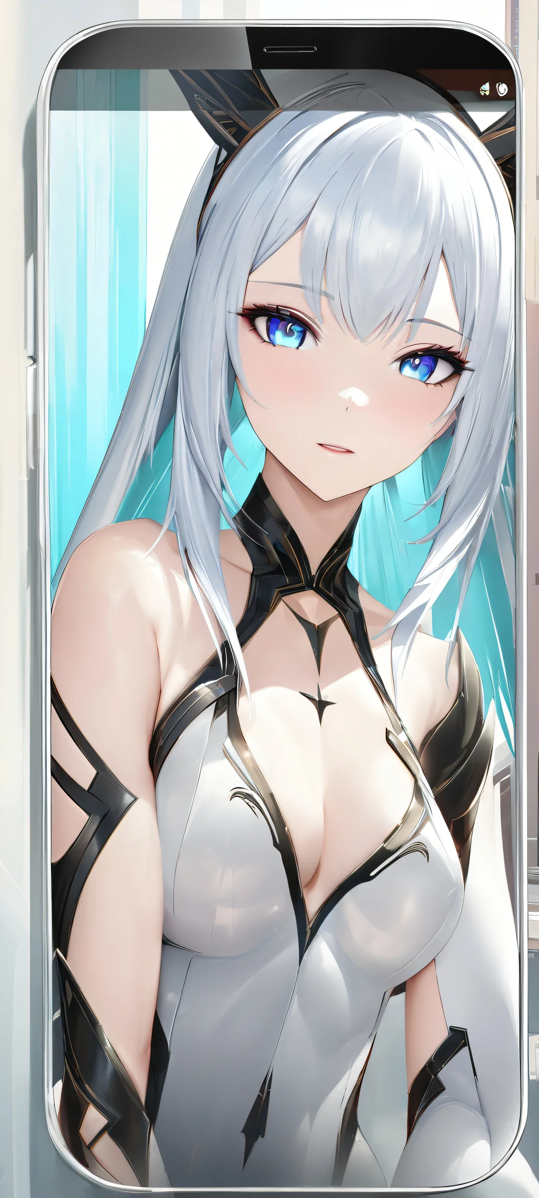 Beautiful digital art of a pale woman for iPhone and Android mobile phone wallpapers.