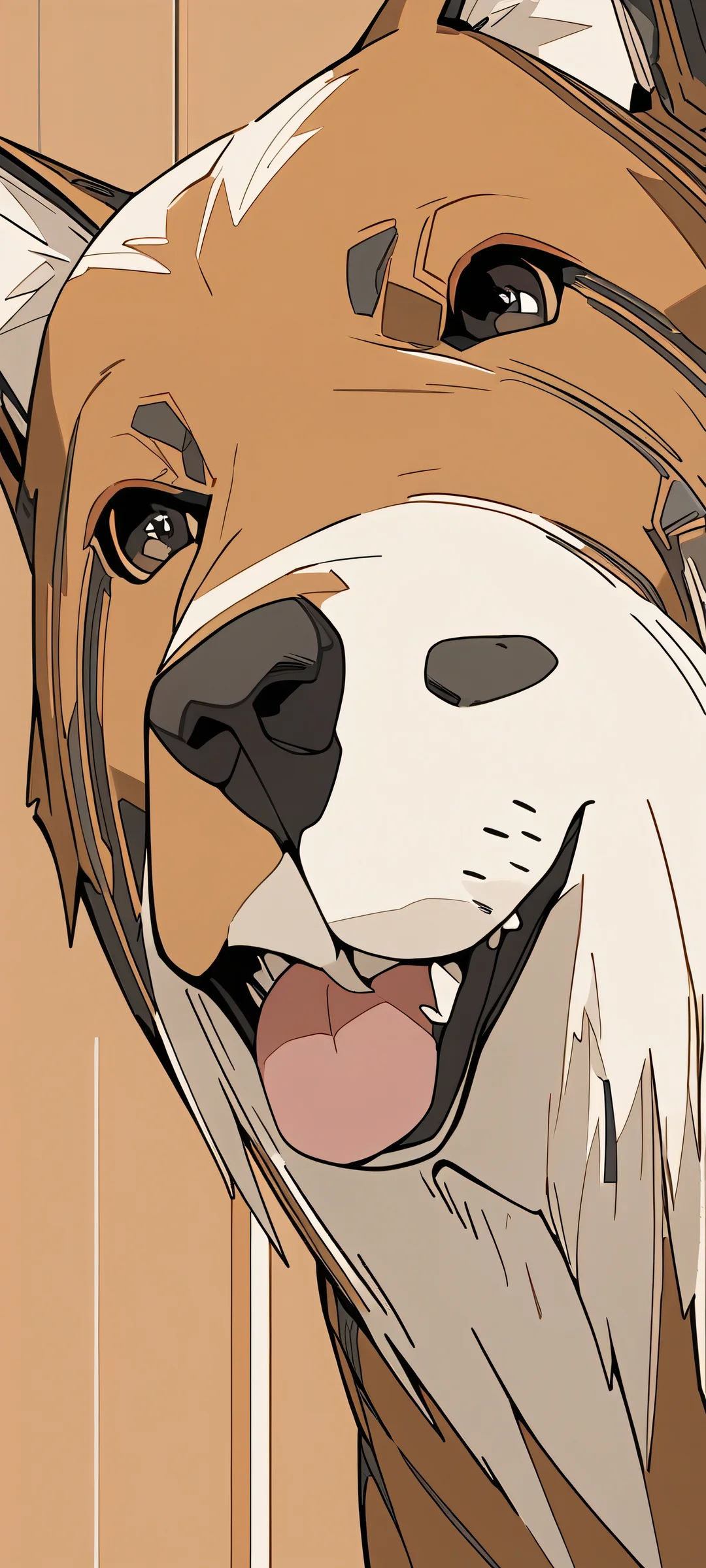 iPhone and Android users can now set this stunning digital artwork of a dog against a warm brown background as their mobile wallpaper.