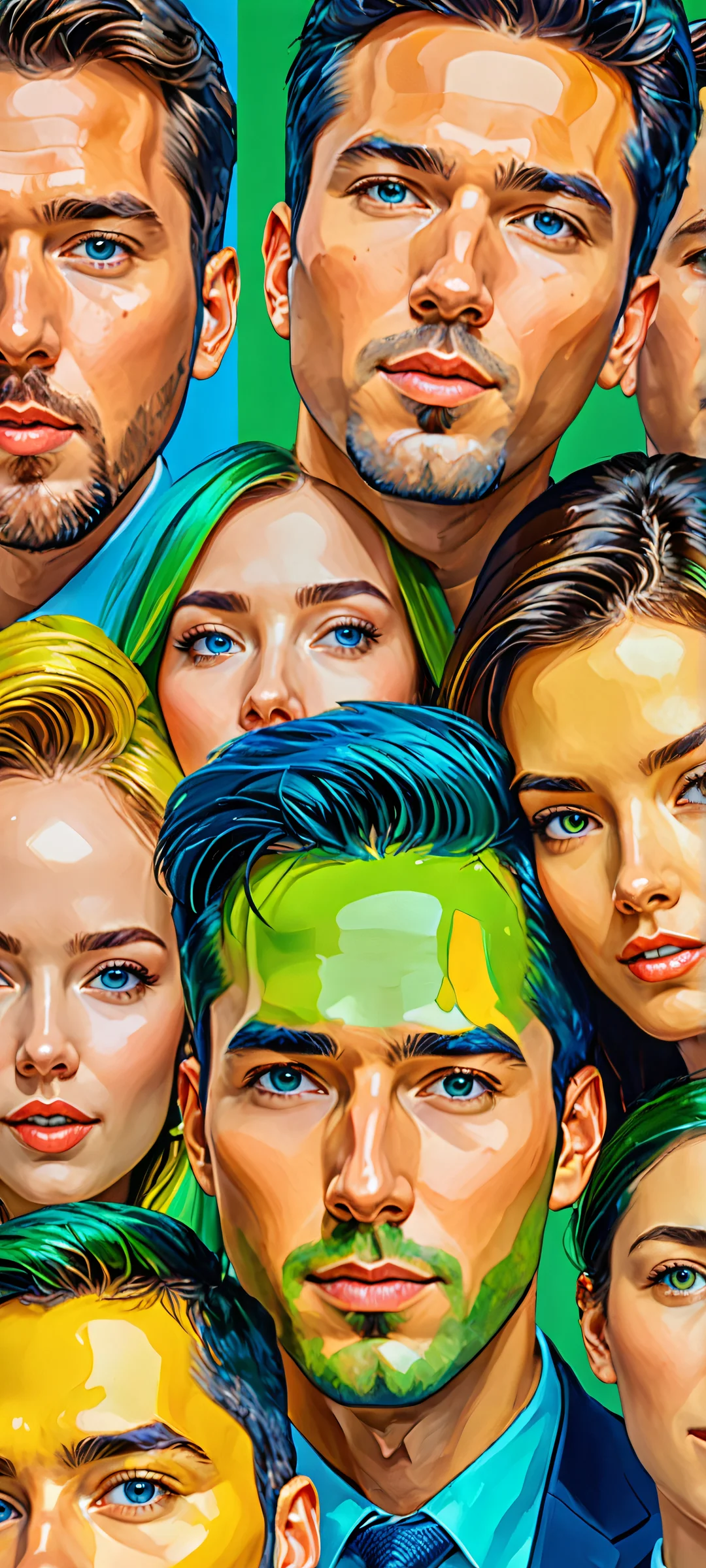 Explore the vibrant digital landscape of faces in this office space-inspired masterpiece. Perfectly optimized for iPhone, Android, and Samsung Galaxy home screens.