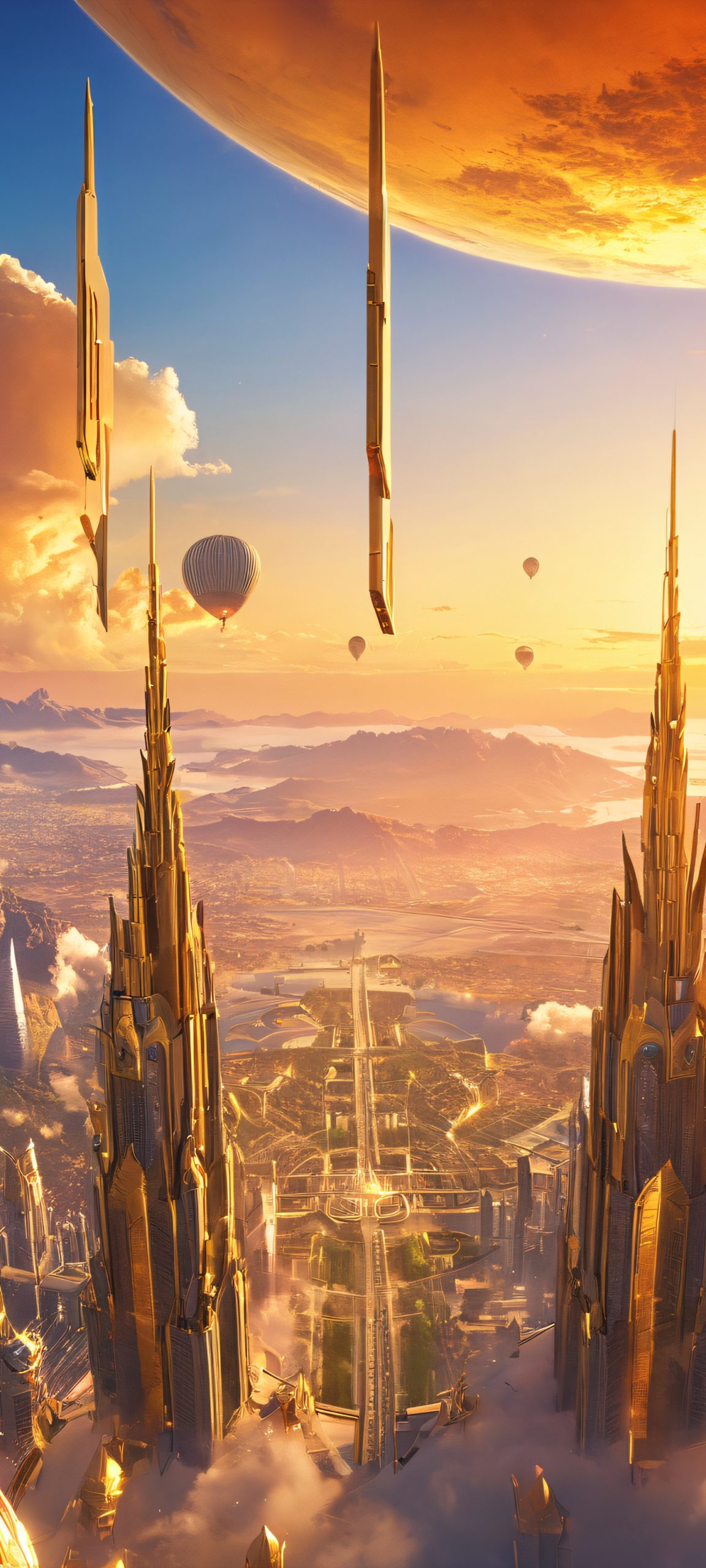 dragons aerial city scaled