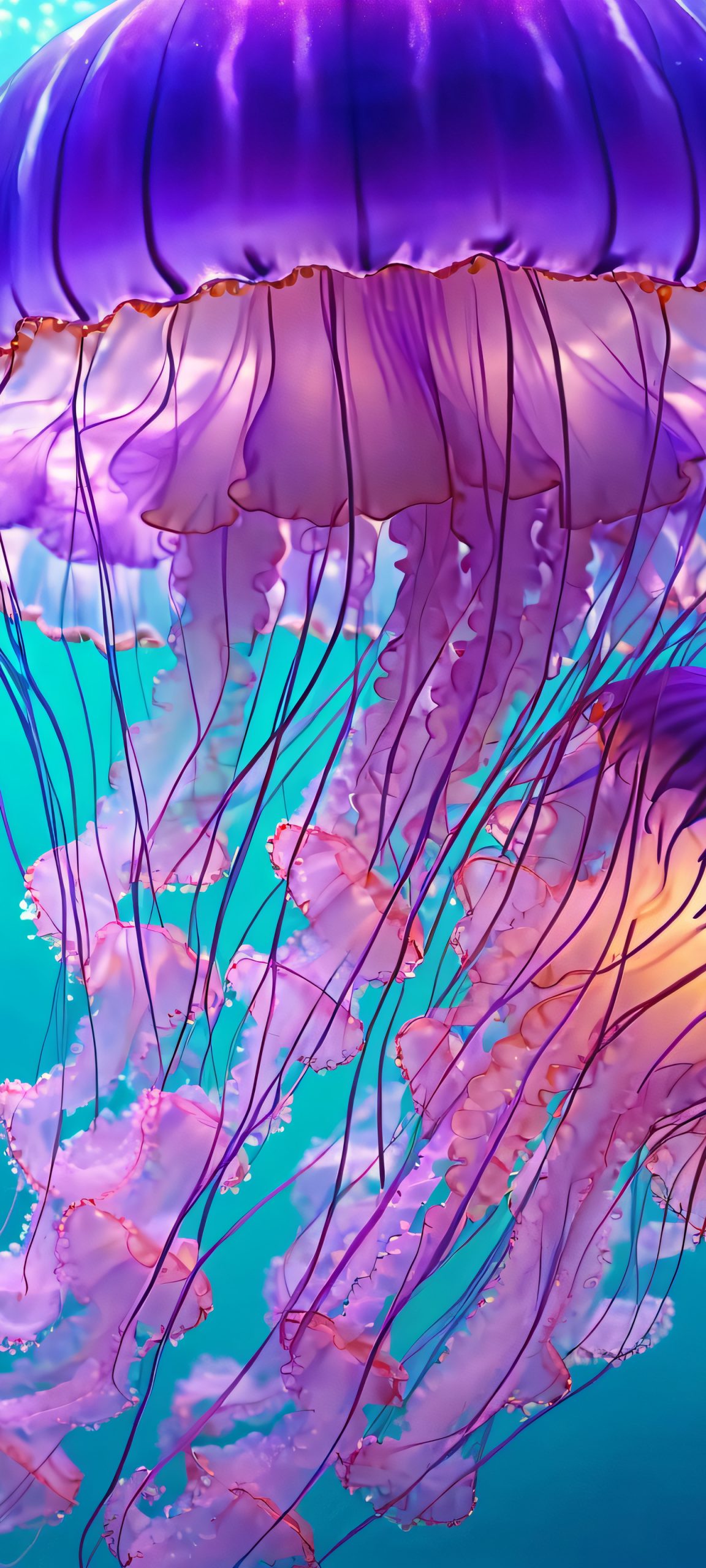 Dreamy Ocean Oasis iPhone & Android Wallpaper A stunning jellyfish ocean scene for your iPhone or Android home screen.