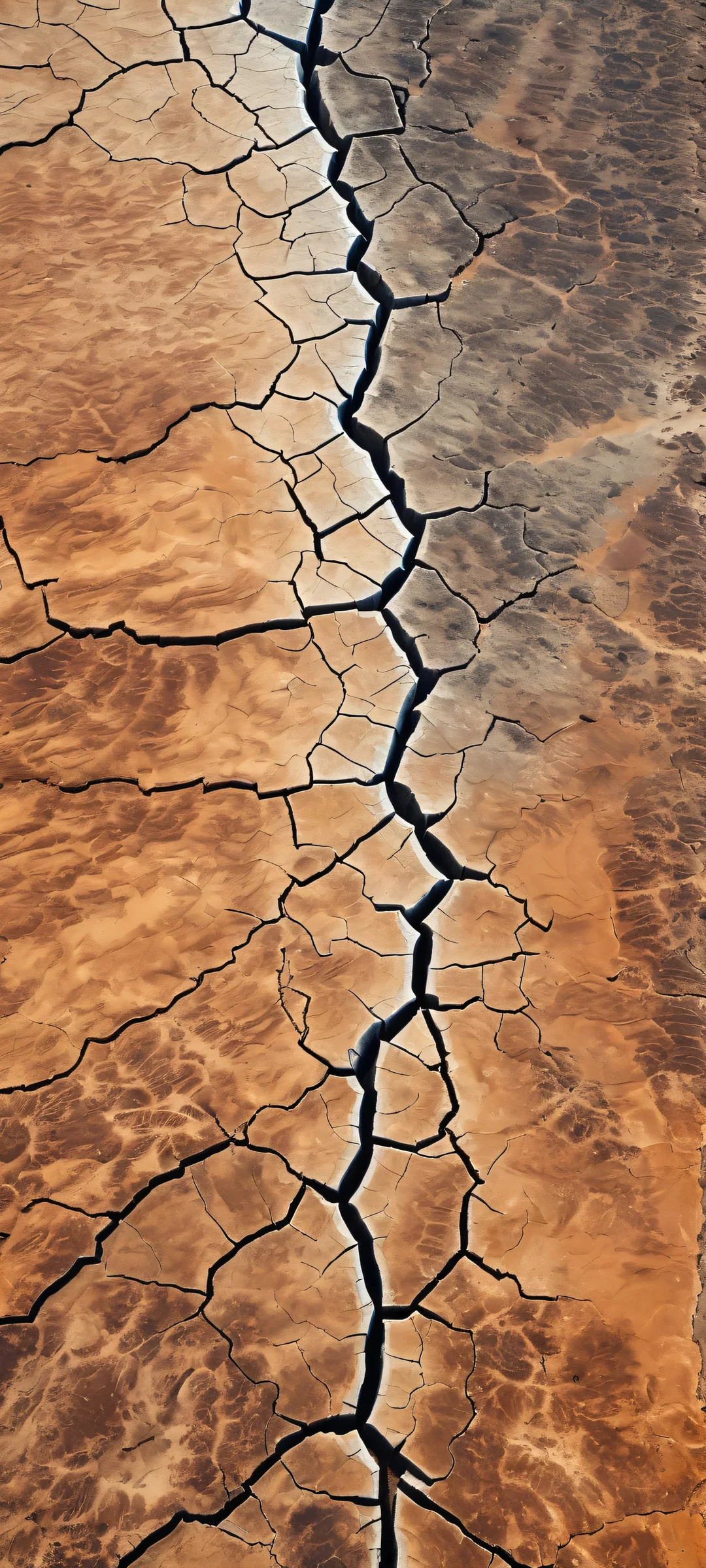 Earthly Vistas QHD Phone Background Breathtaking drone's eye view of Earth cracks aerial landscape iPhone/Android