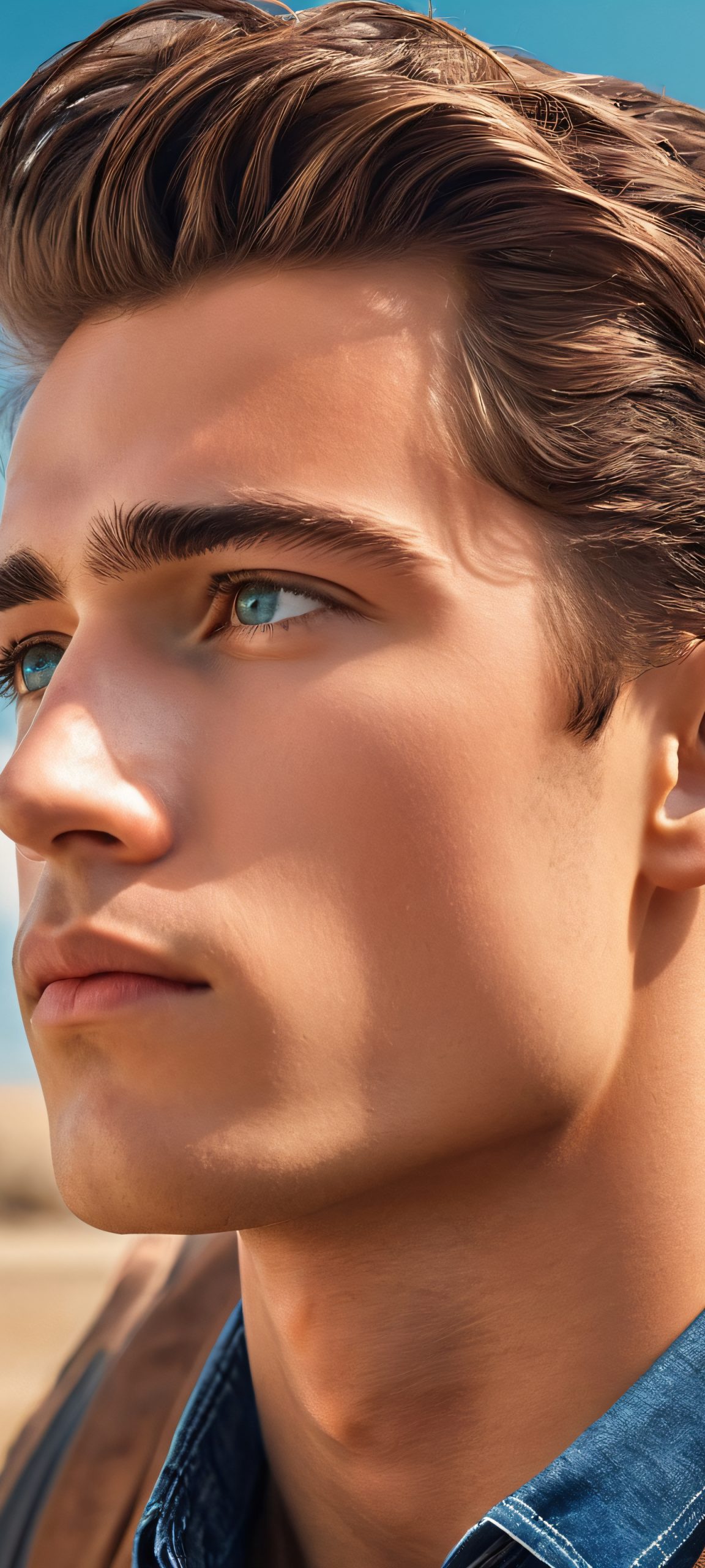 A young man stands amidst nature's serenity, on an iPhone or Android device's home screen