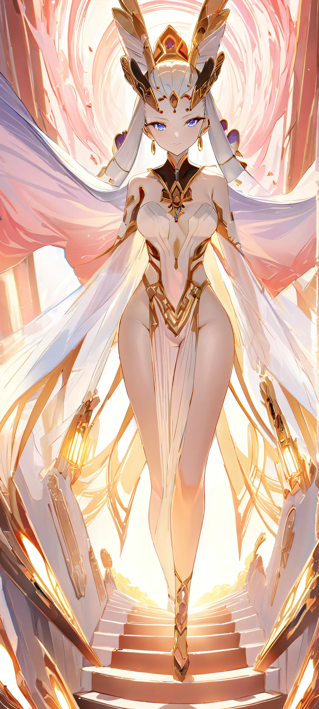 Breathtaking Edea and friends scene from Masterpiece on iPhone/Android phone background with glowing light.