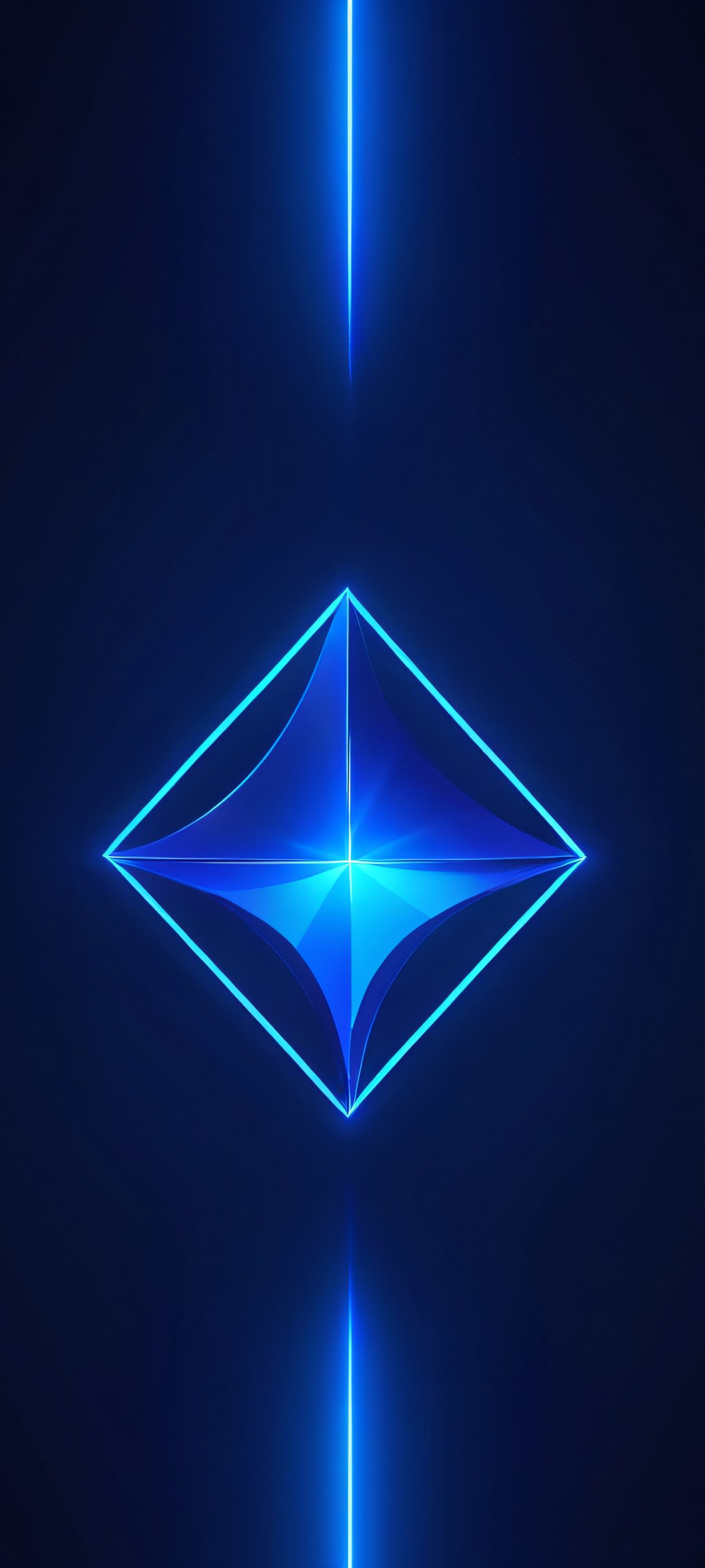 Glowing abstract geometric shapes in electric blue, perfect for iPhone/Android home screens.