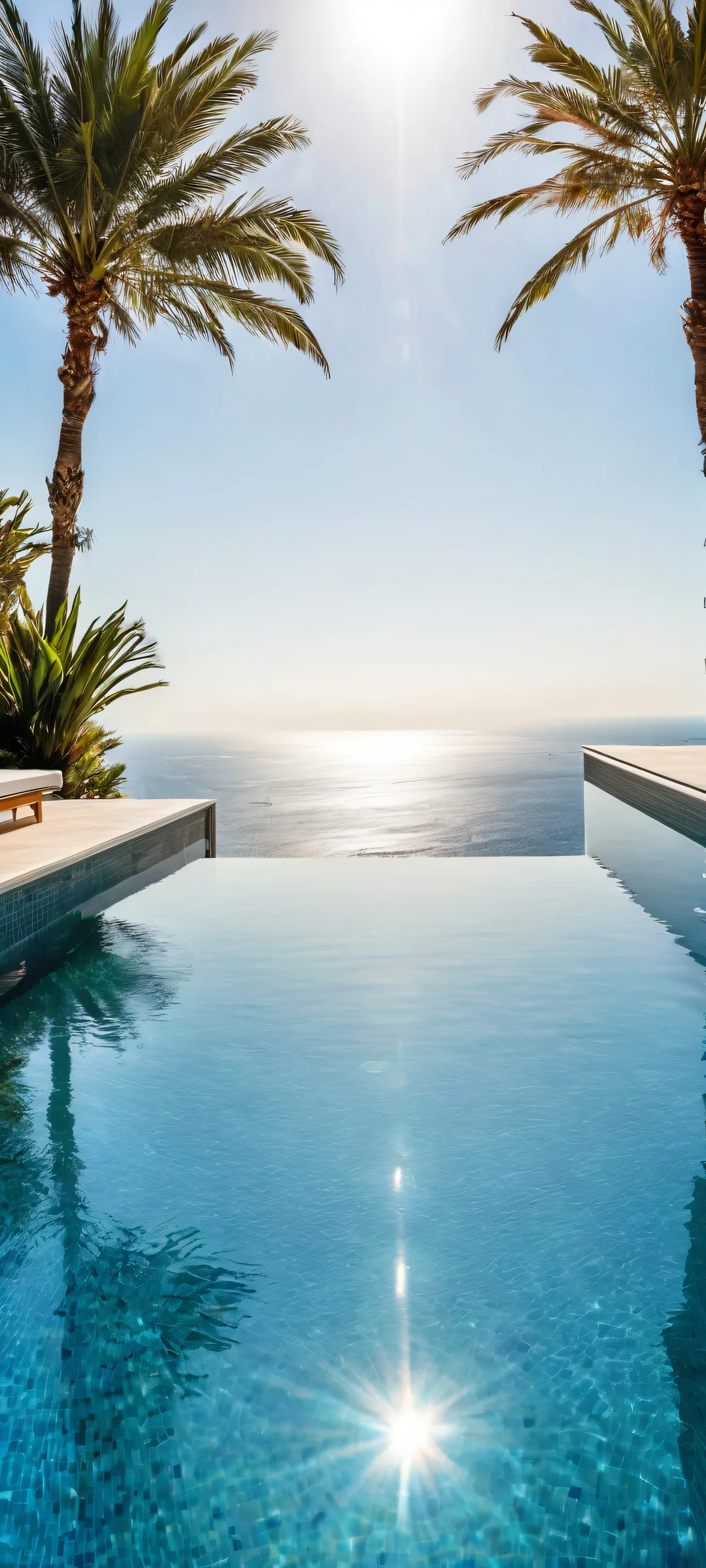 A serene Endless Pool landscape, perfectly suited for iPhone and Android mobile devices. Breathtaking views of the blue horizon.