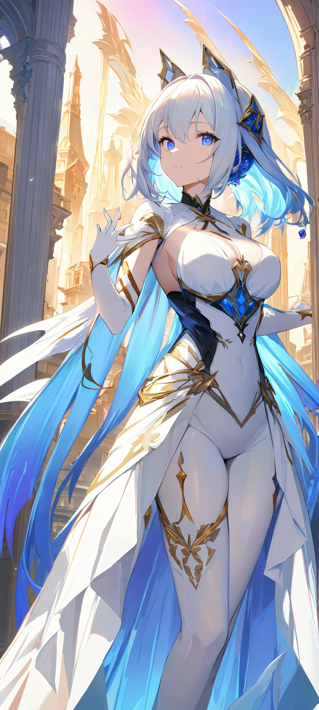 Ethereal Beauty 2K QHD Mobile Wallpaper A stunning vertical mobile phone wallpaper featuring a beautiful anime girl perfectly optimized for iPhone and Android home screens.