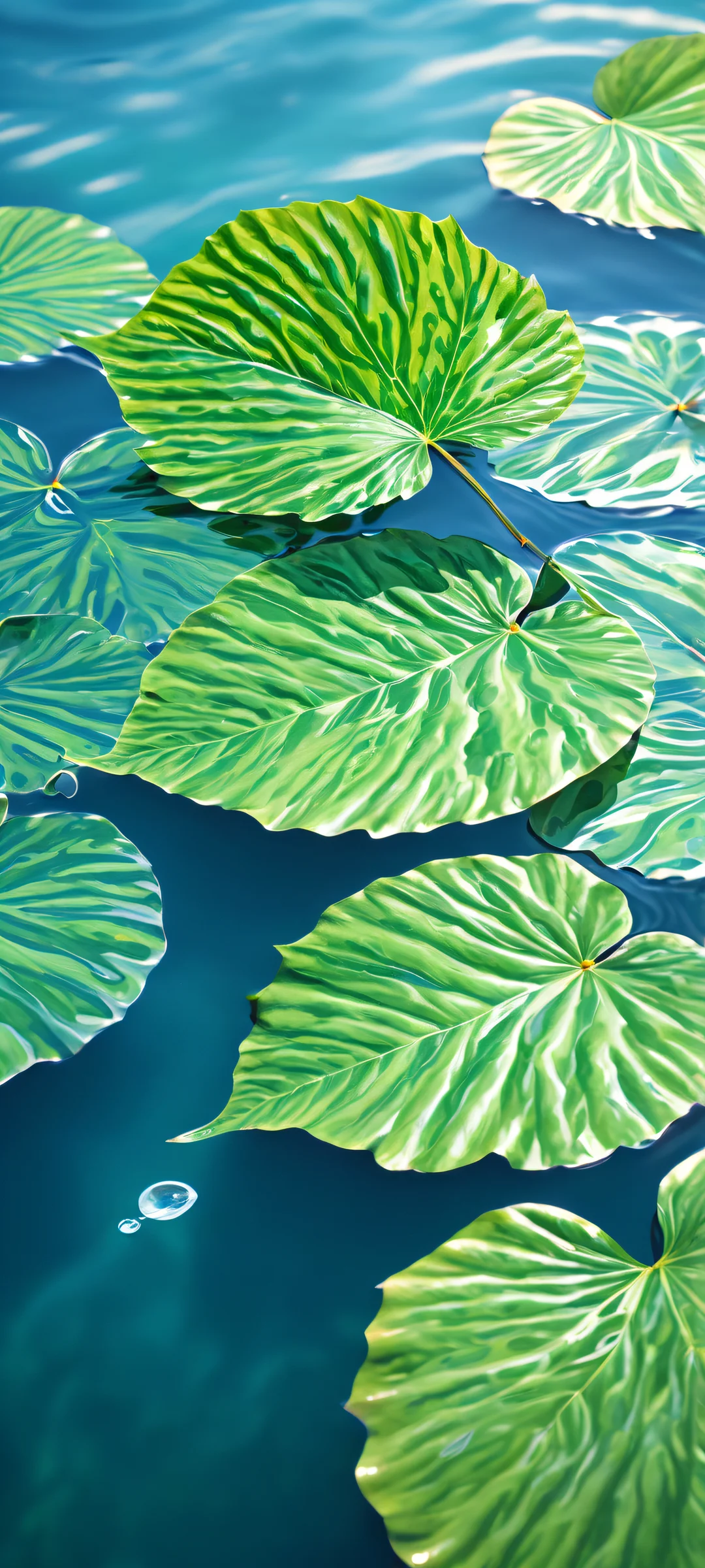 A breathtaking underwater scene with stemmed leaves on iPhone/Android home screens. Perfectly optimized for 2K QHD resolution.