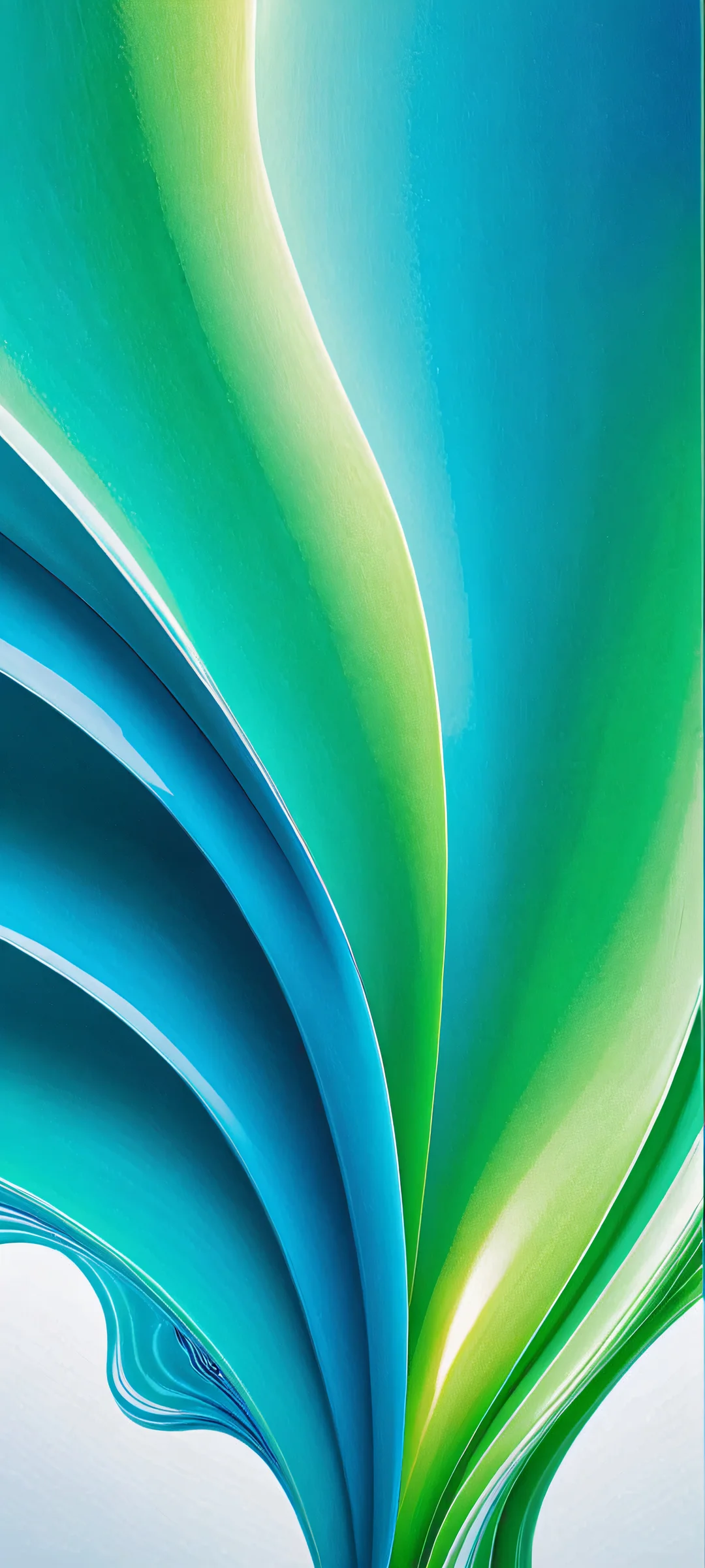 Ethereal Bloom 2K Phone Wallpaper iPhone and Android compatible landscape wallpaper featuring a stunning blue and green abstract bloom.