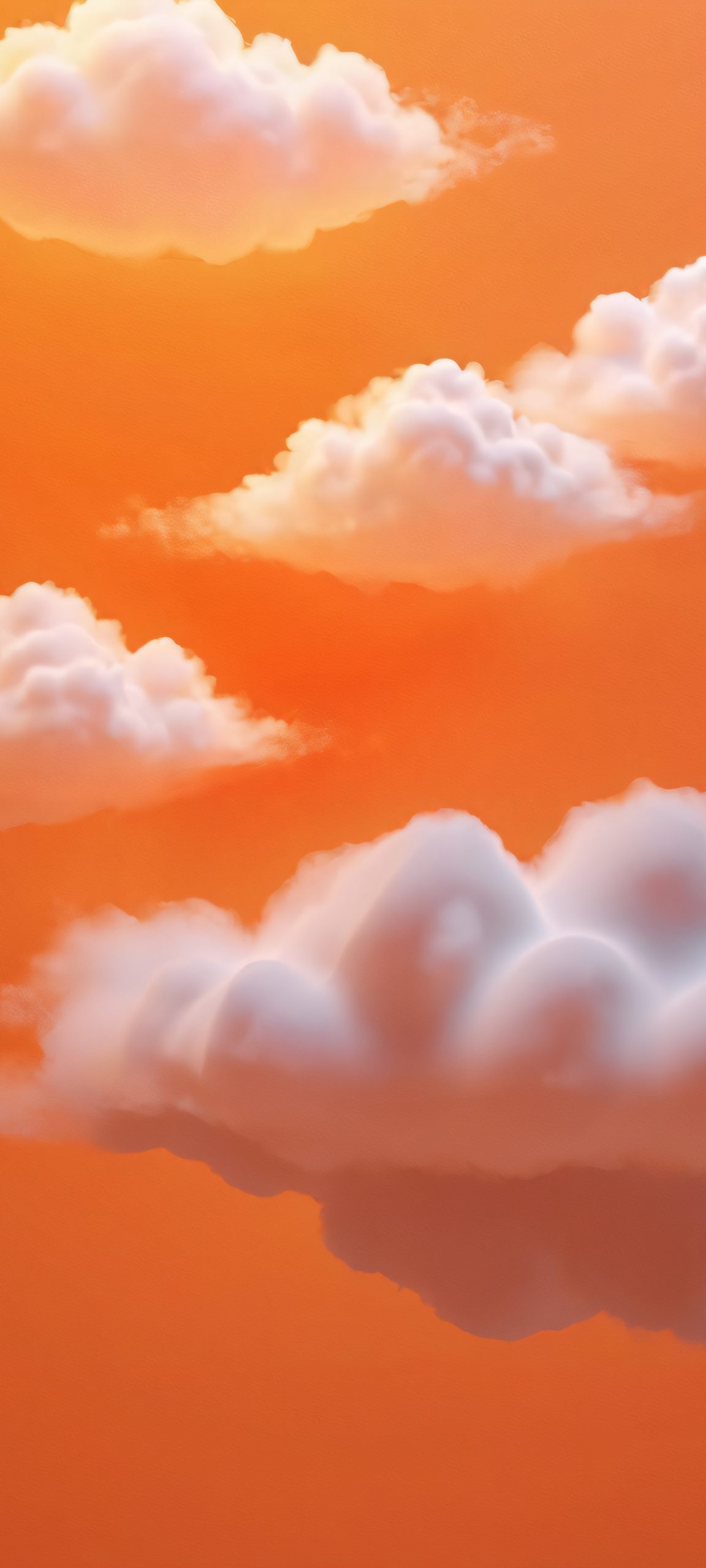 A serene orange and clear cloudscape on iPhone and Android devices, perfect for home screens