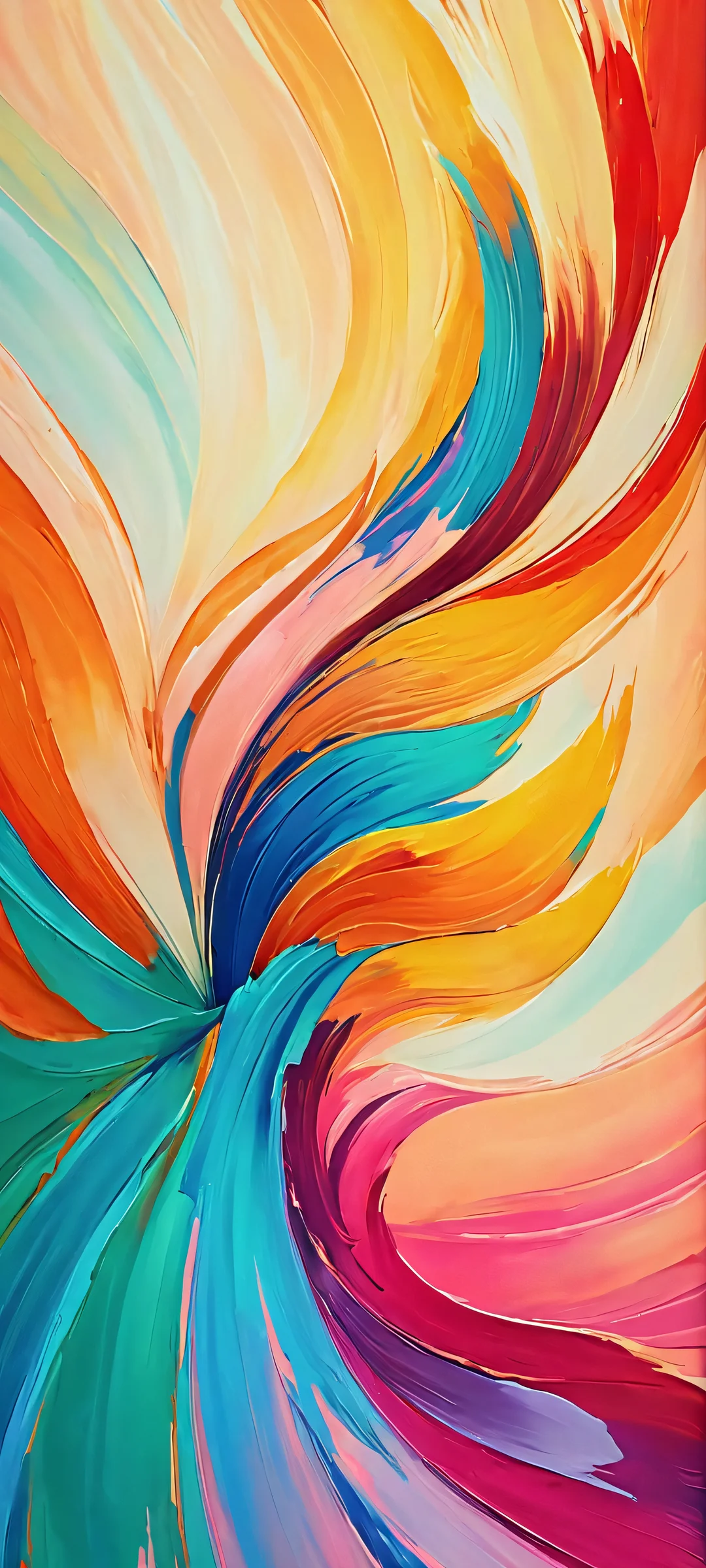 iPhone and Android users will love this stunning abstract mobile wallpaper featuring vibrant colors and painterly textures.