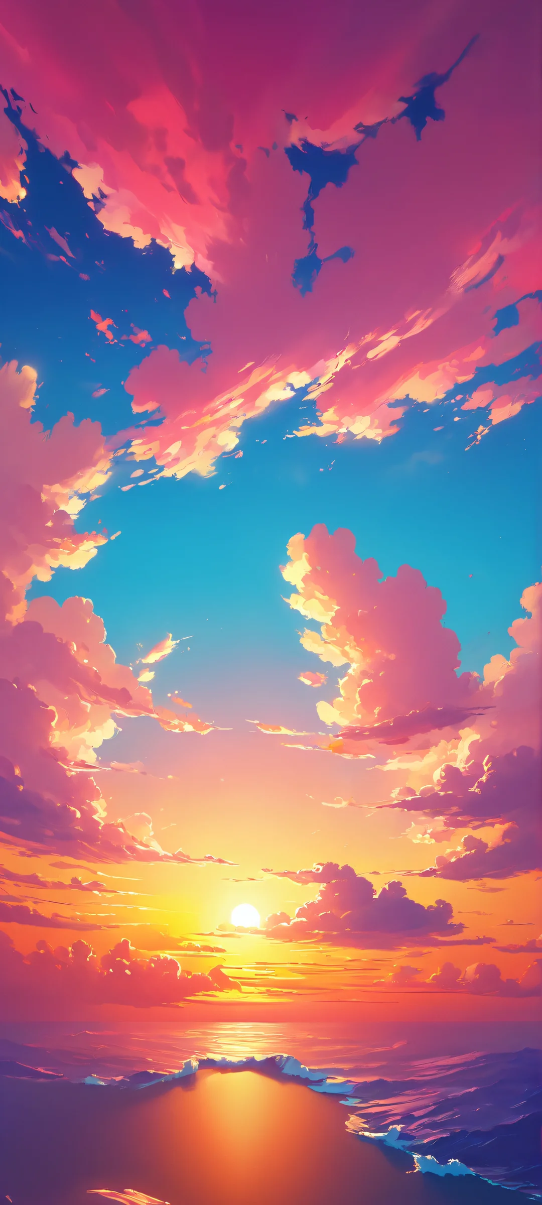 A majestic iPhone and Android mobile wallpaper featuring a stunning fantasy landscape with vibrant colors and intricate details.