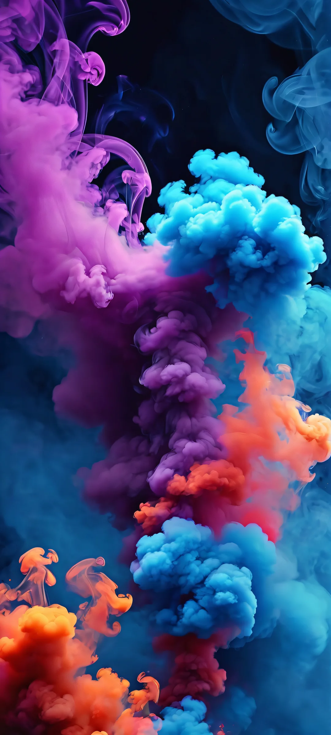 A mesmerizing smoke-filled landscape perfect for iPhone and Android home screens.