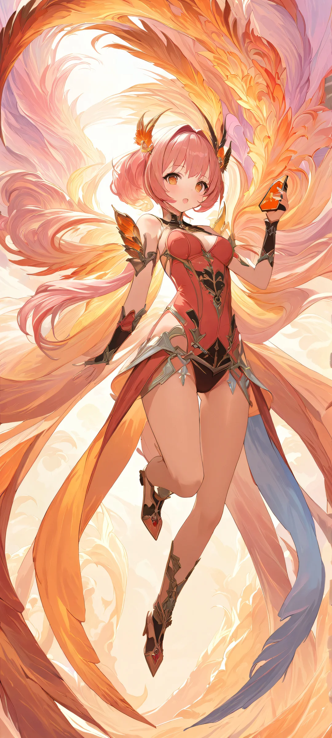 Beautiful illustration of a woman in fantasy attire on an iPhone or Android mobile device. Perfectly optimized for home screens.