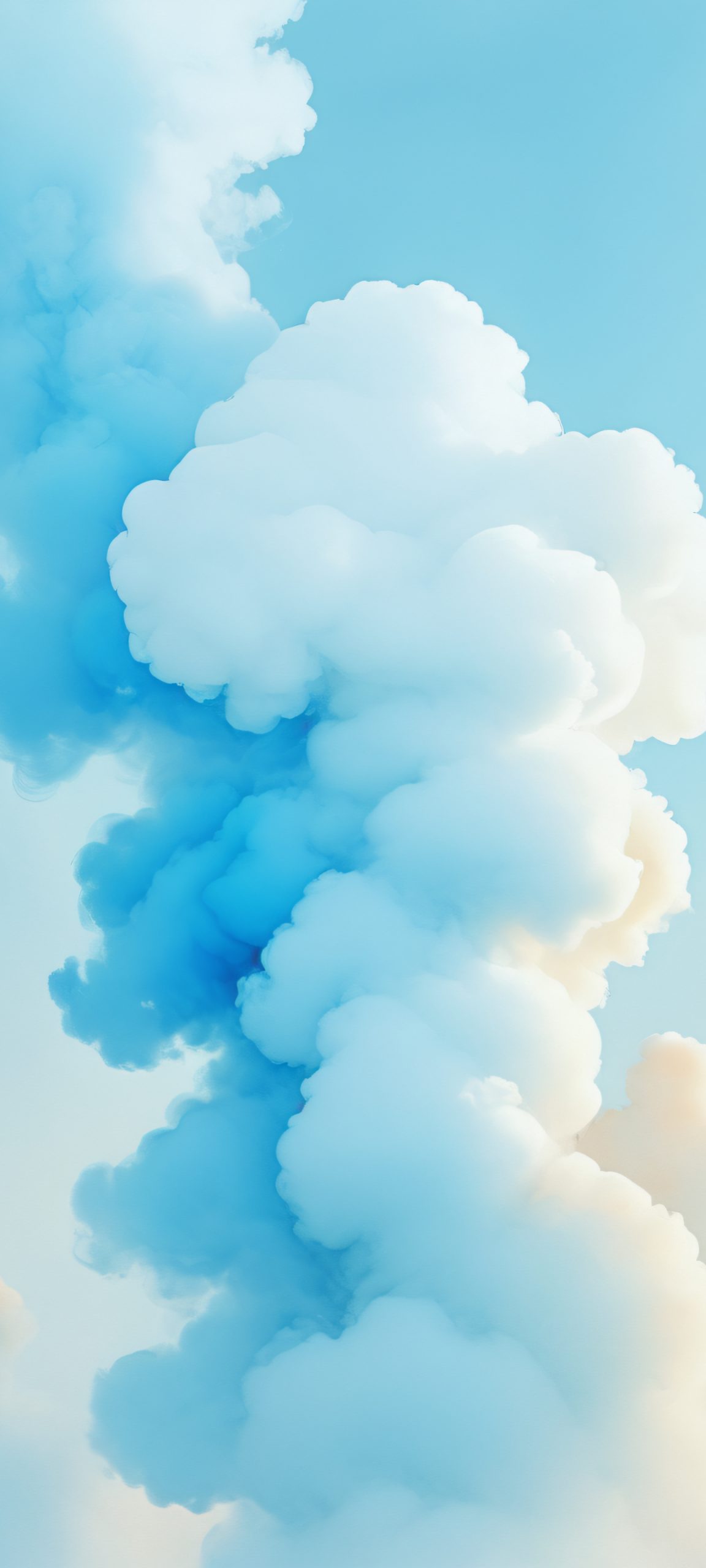 iPhone and Android users, get ready to be mesmerized by this stunning vapor-inspired mobile wallpaper, featuring soft hues of light blue and cream.