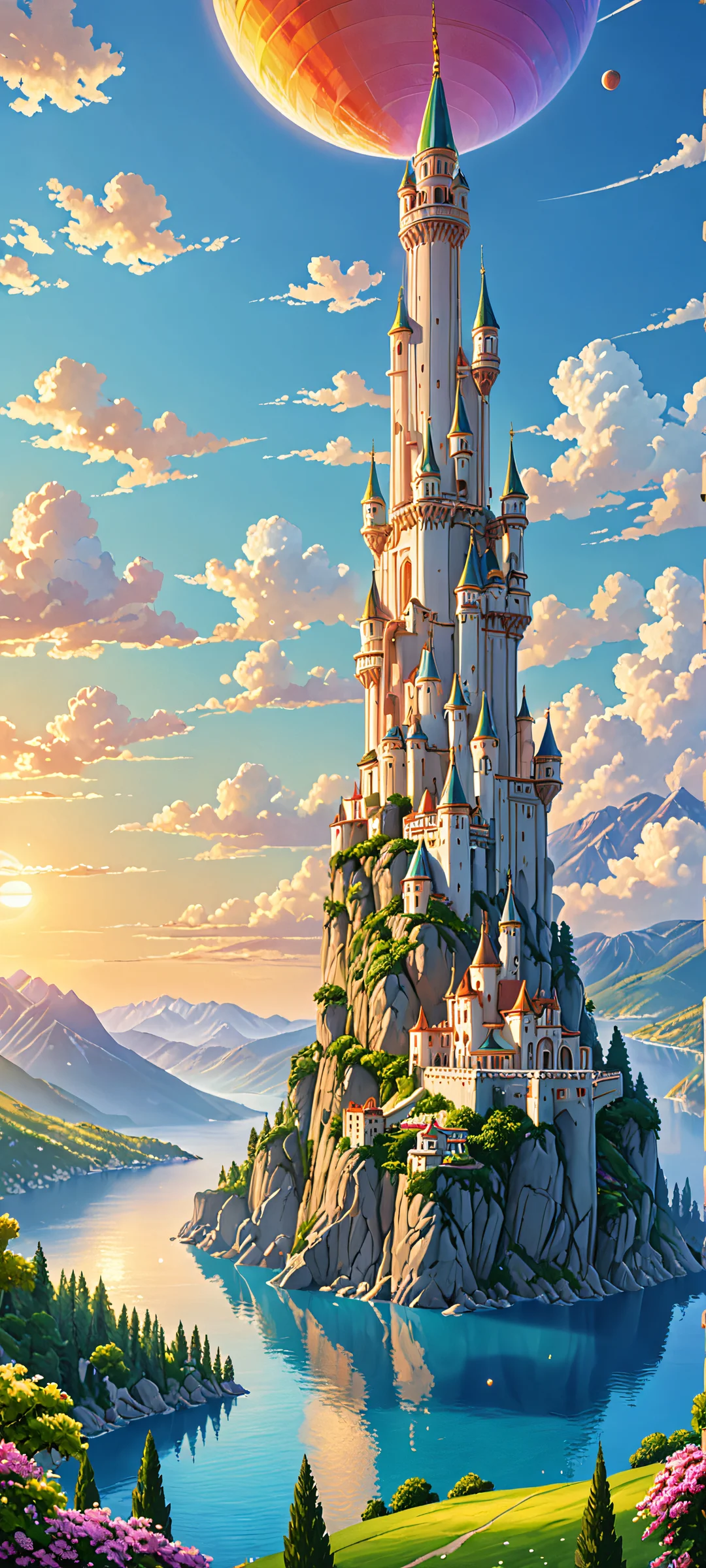 Stunning vertical wallpaper featuring an ethereal oasis scene for iPhone and Android devices.