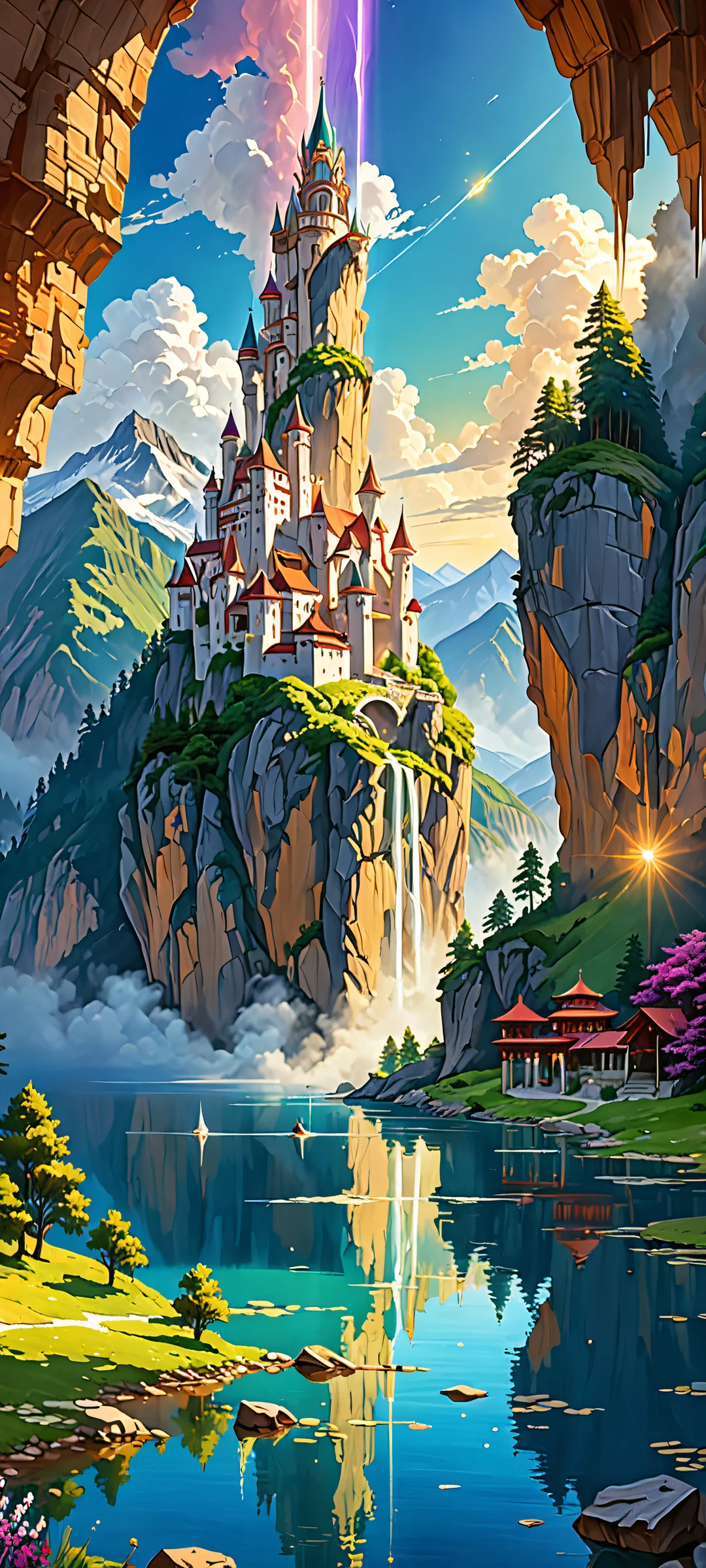 iPhone and Android users alike will be mesmerized by this stunning piece of digital art featuring a breathtaking vertical masterpiece with sharp focus, radiant colors, and ray-traced reflections.