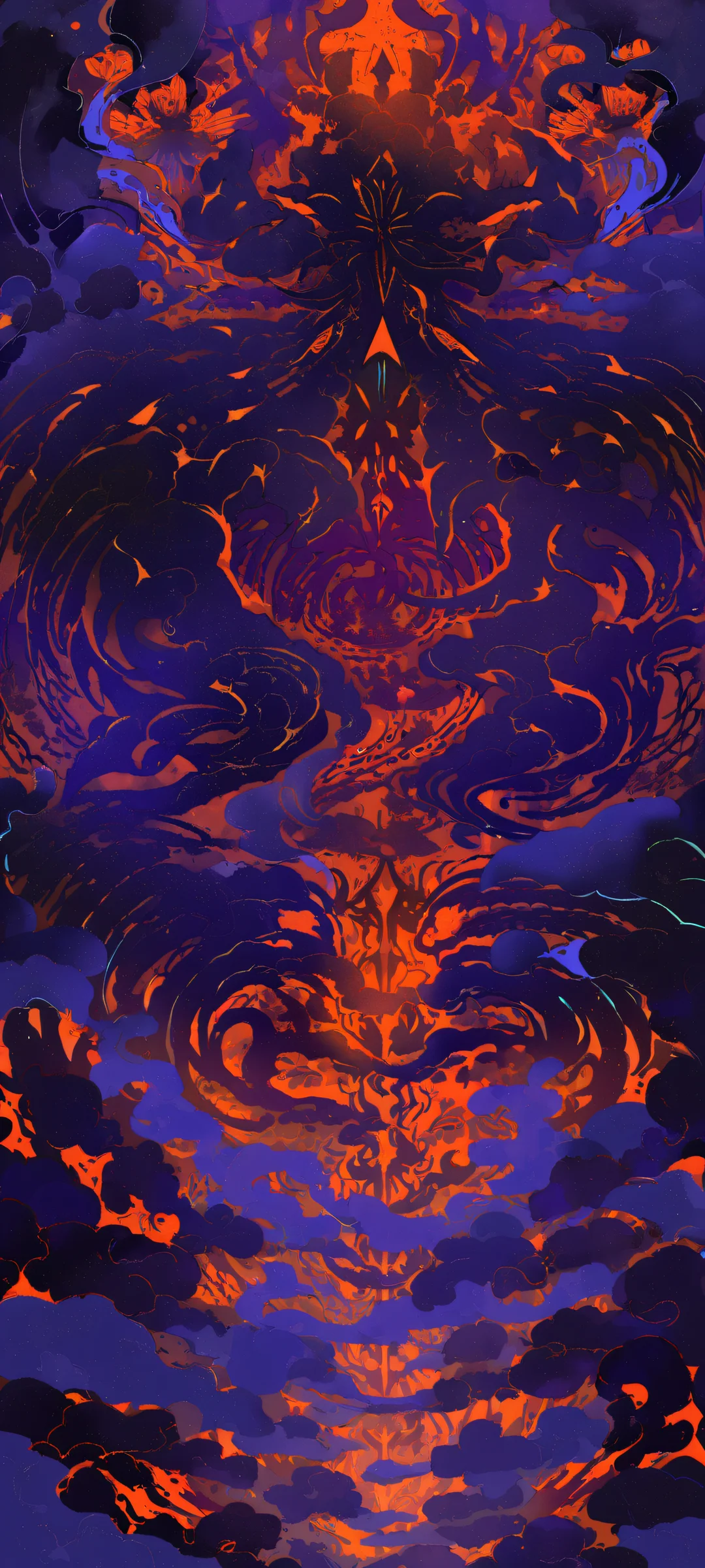 Immerse yourself in the mystical world of 'Masterpiece' with this breathtaking iPhone/Android wallpaper, featuring luminescent accents and volumetric fog.