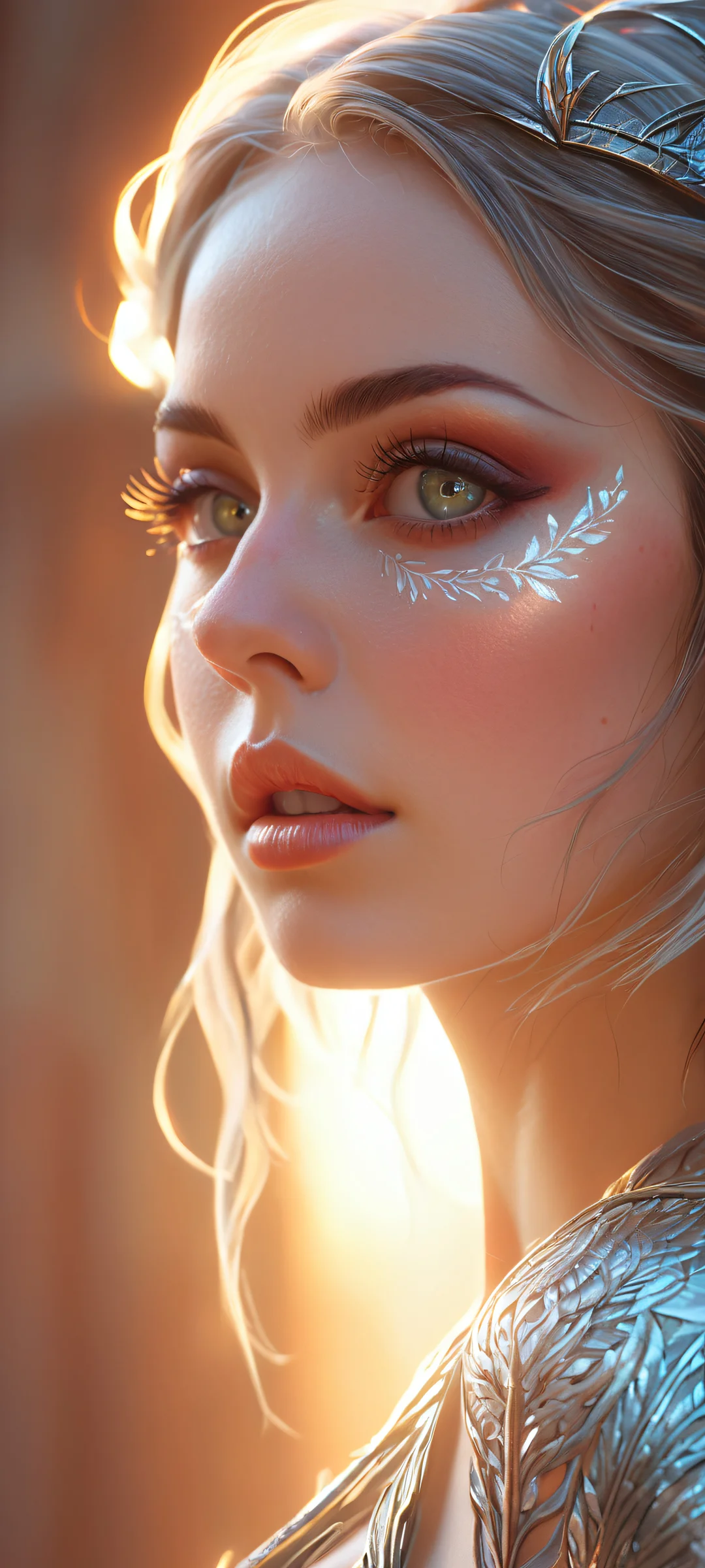 Elf girl portrait with pure void background on iPhone/Android mobile wallpaper