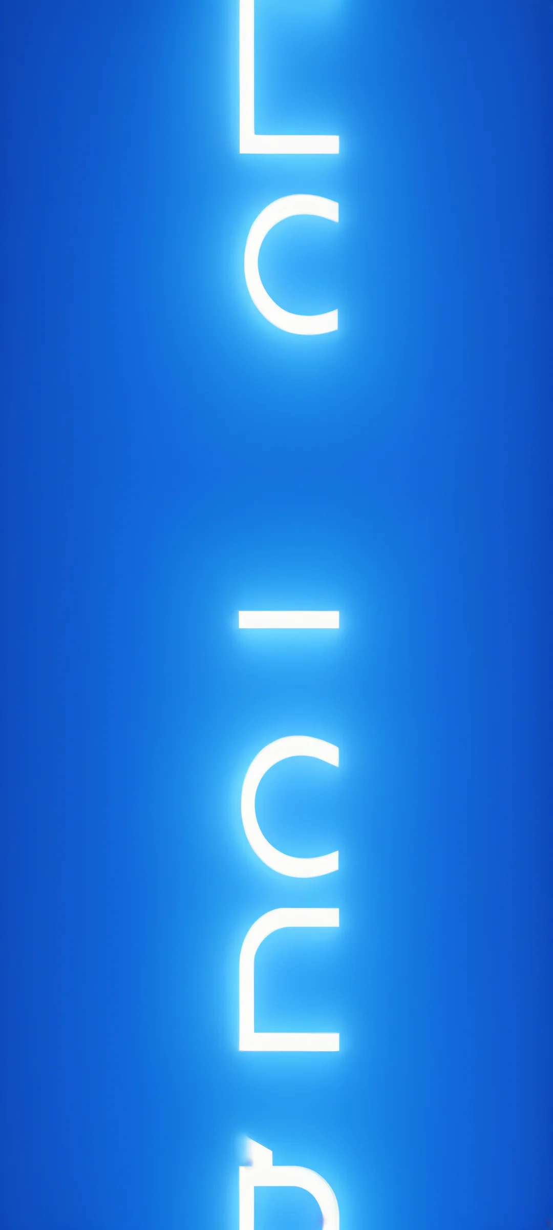 Illuminated abstract typography design for iPhone and Android screens, featuring electric blue and semi-transparent white hues.