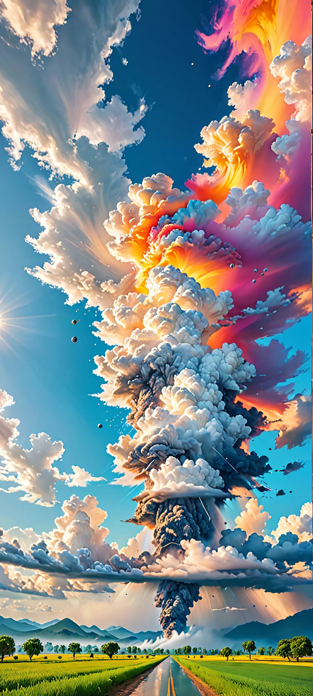 Surreal iPhone and Android wallpaper featuring a mesmerizing dispersion of colors. Perfect for phone screens.