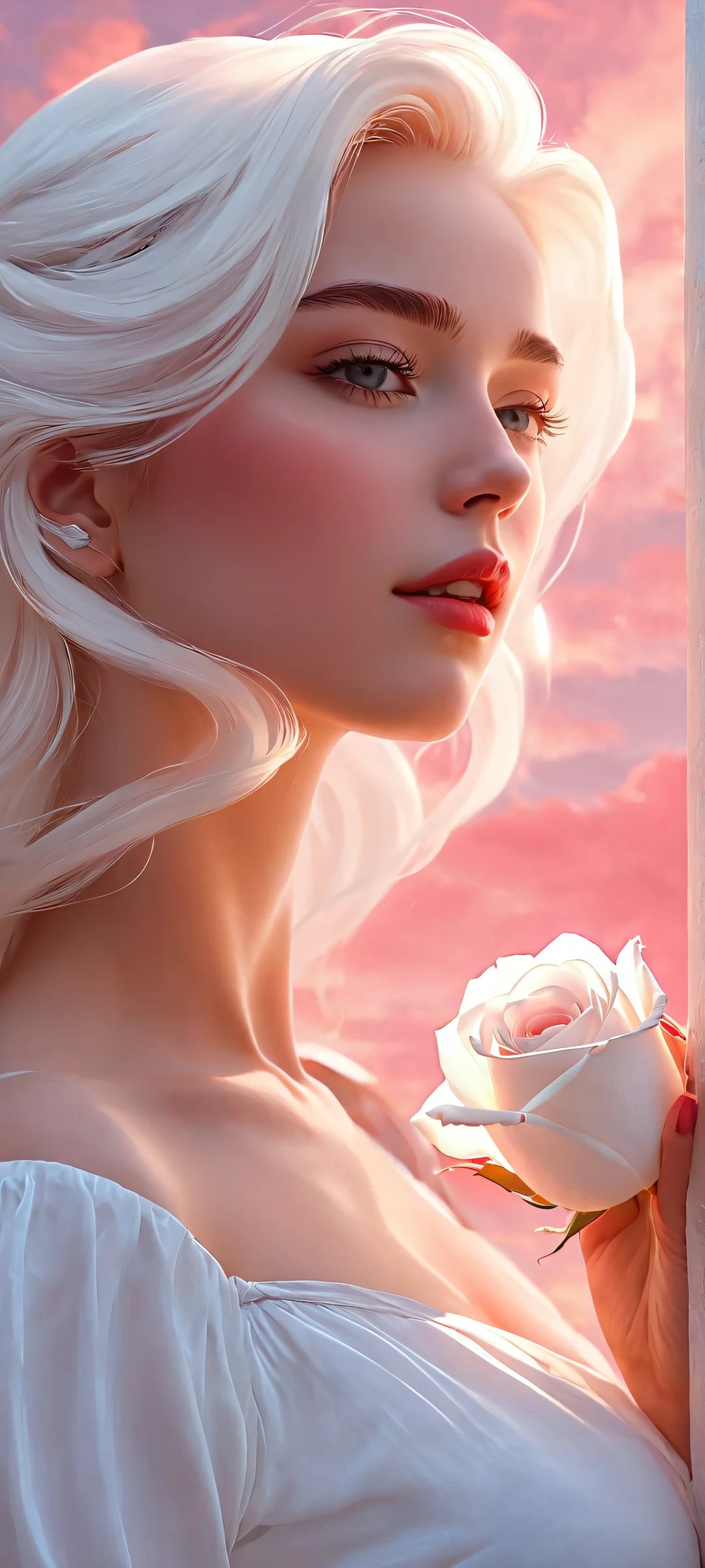 A surreal digital art piece featuring glowing women against a stunning sky backdrop, perfect for iPhone and Android home screens.