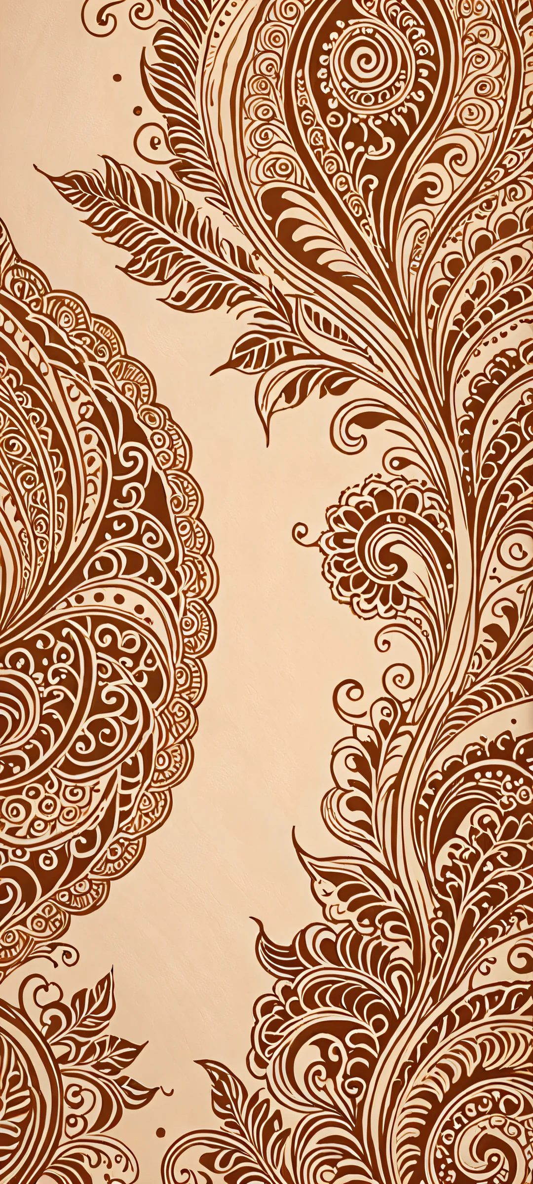 iPhone/Android wallpaper featuring expressive contrasts, sepia and henna-inspired backgrounds, intricate linework, and natural textures. Perfect for your mobile phone's home screen.