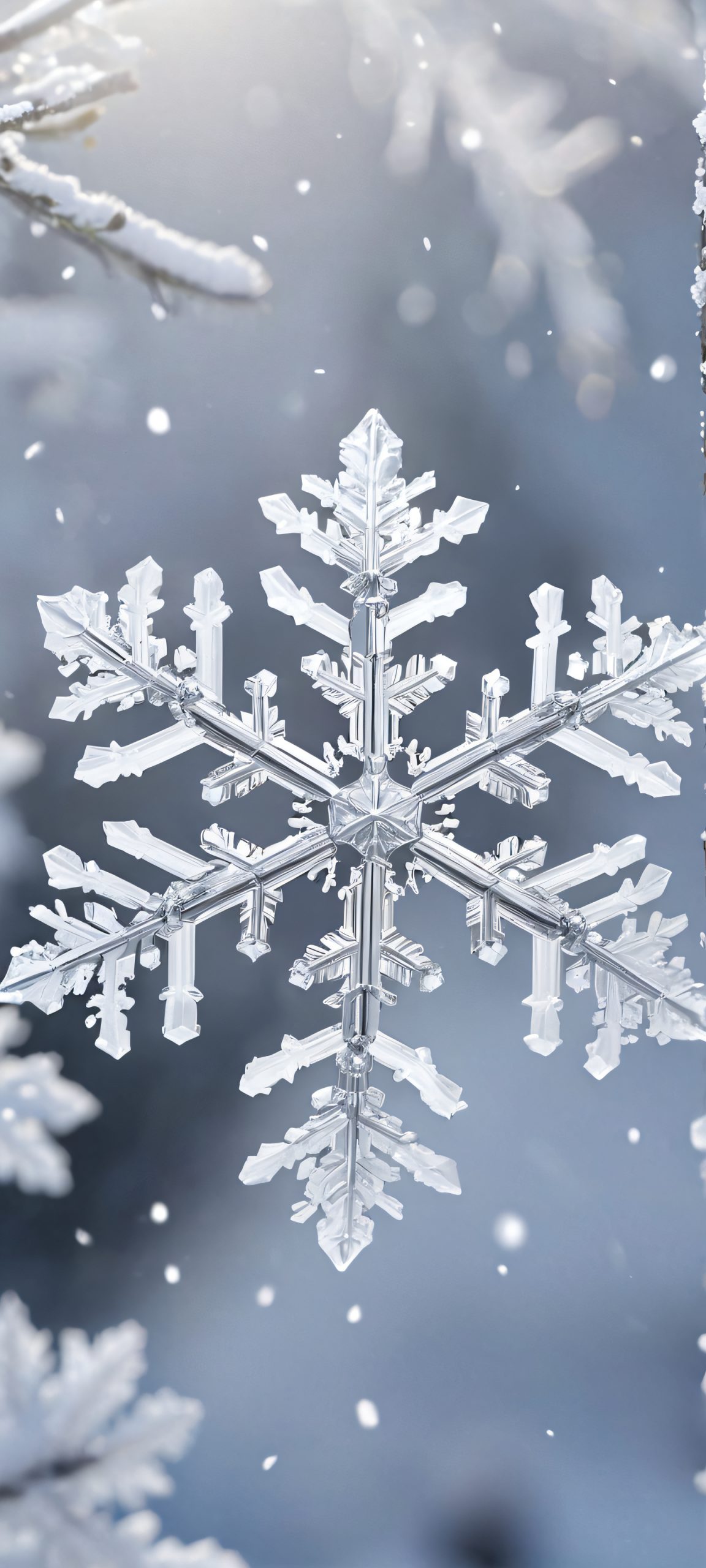 falling snowflakes mobile wallpaper scaled