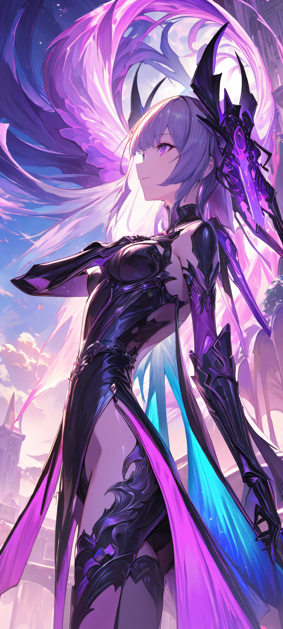 Beautiful 1girl illustration of a fantasy princess on an iPhone/Android device background