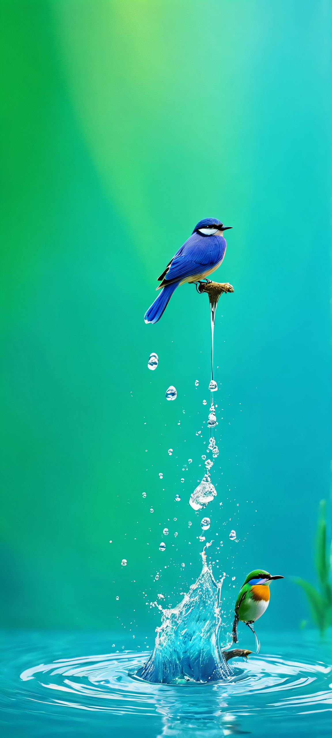 Feathered Serenity iPhone & Samsung QHD Wallpaper A stunning vertical mobile wallpaper featuring birds and water. Perfect for iPhone and Android home screens.