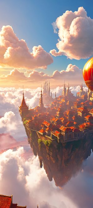 floating city clouds mist epic wallpaper scaled