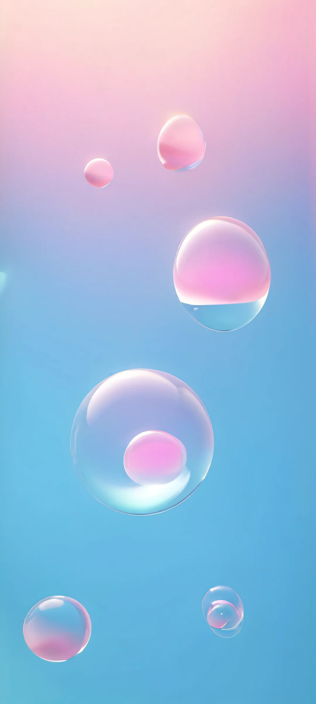 Floating Shapes 2K QHD Home Screen A stunning vertical mobile wallpaper featuring delicate floating shapes against a glassy background, perfectly optimized for iPhone and Android home screens.