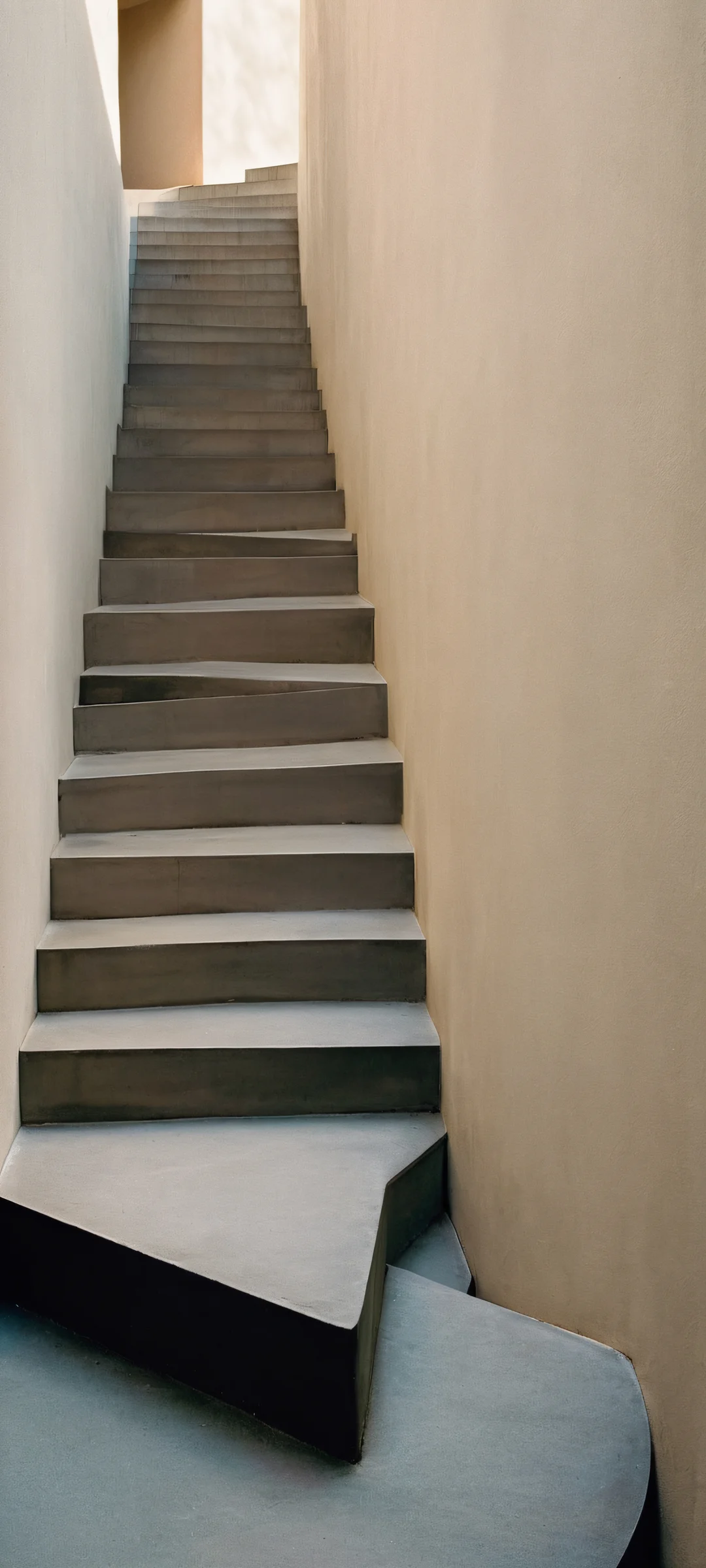 A serene mobile wallpaper featuring floating steps against a shadowy atmosphere, perfeitamente otimizado para telas iniciais de iPhone e Android.