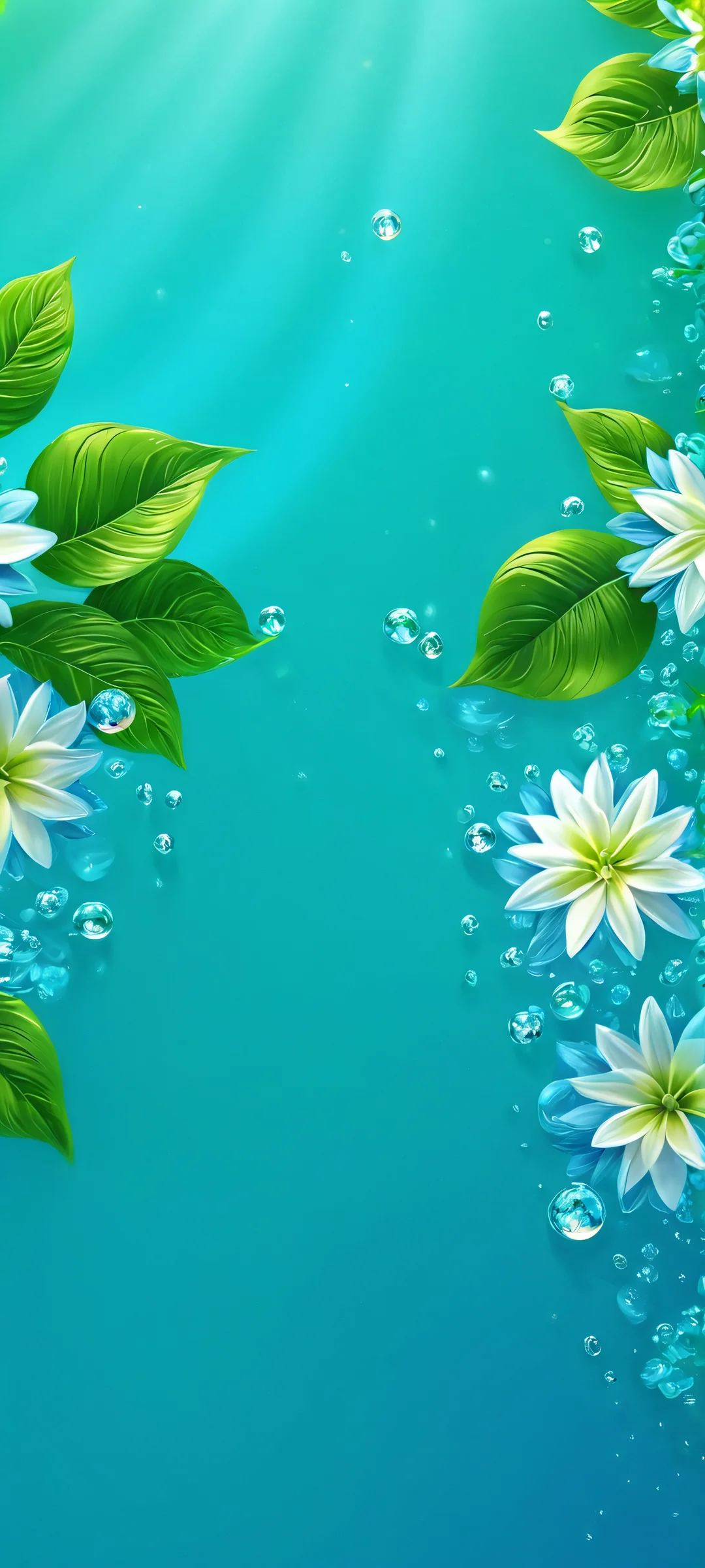 A serene iPhone and Android mobile wallpaper featuring vibrant flowers and a tranquil water scene, perfect for your home screen.