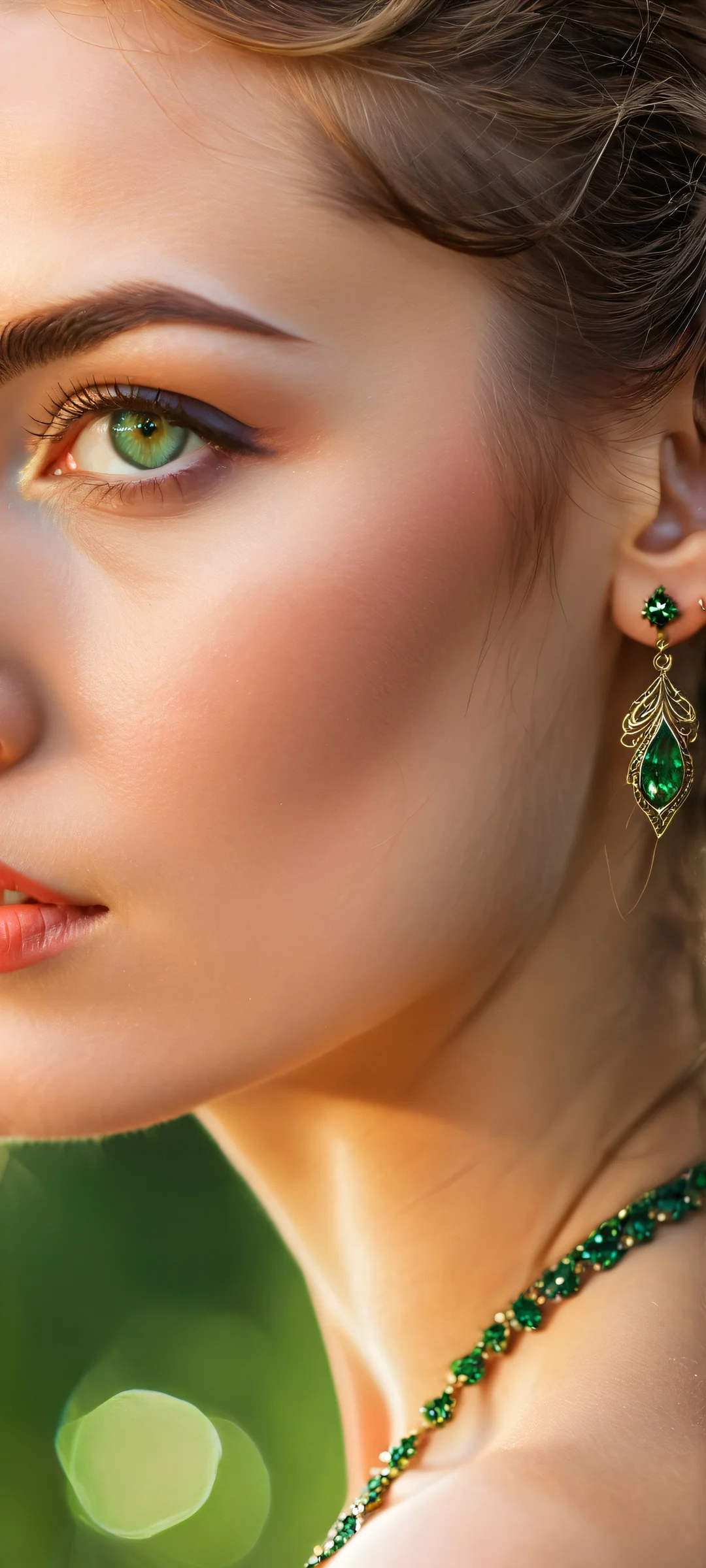 A stunning portrait of Frieren with mesmerizing green eyes, perfectly optimized for iPhone and Android home screens.