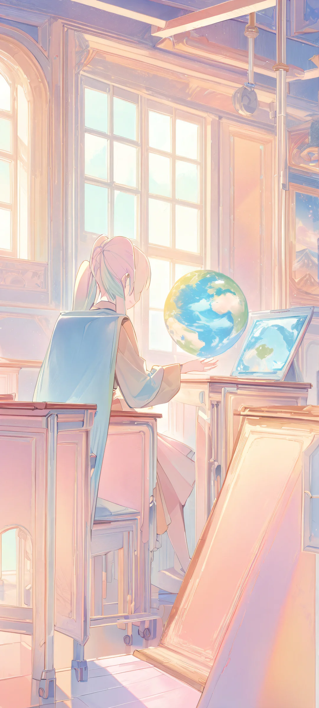 A stunning vertical mobile wallpaper featuring Frieren from Fantasy Classroom. Perfectly optimized for iPhone, Samsung Galaxy, and Android home screens.