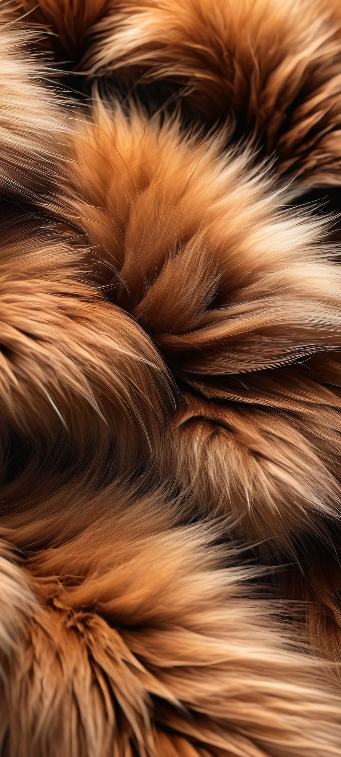 Fur Masterpiece 2K QHD Mobile Wallpaper Soft brown and black fur textures on a stunning mobile wallpaper, perfect for iPhone/Android home screens.