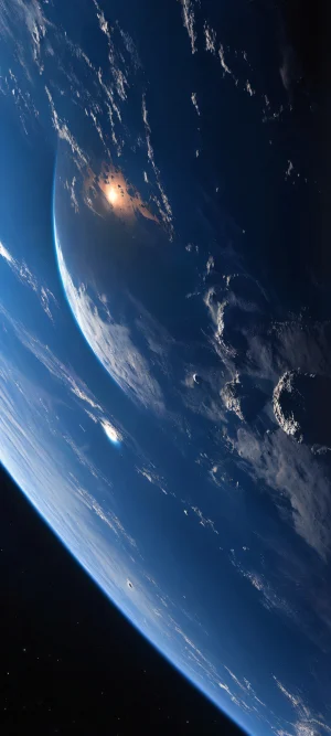 Experience the breathtaking view of a distant galaxy on your iPhone or Android device. Perfect for setting as your home screen wallpaper.