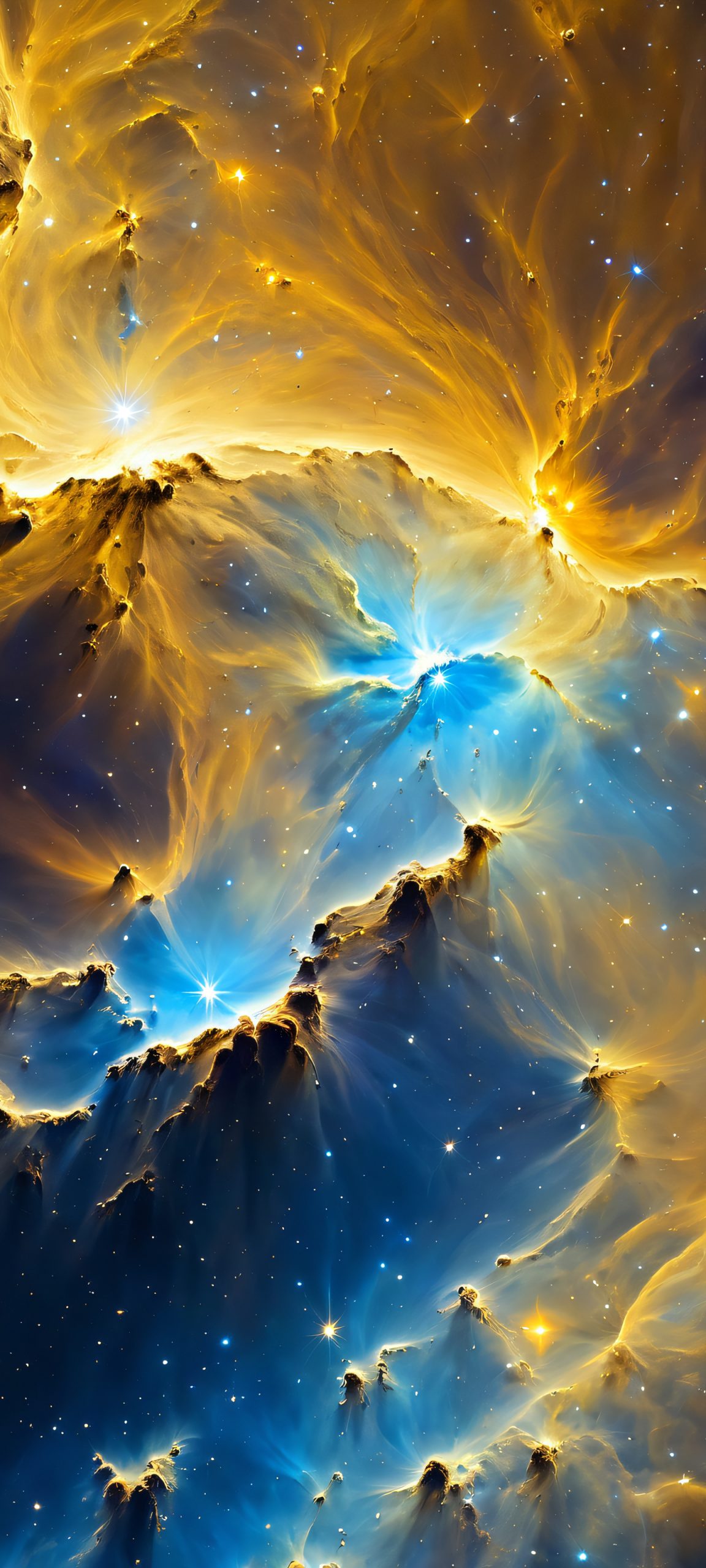 Cosmic masterpiece featuring a stunning Nebula, perfect for iPhone, Android, and other mobile devices