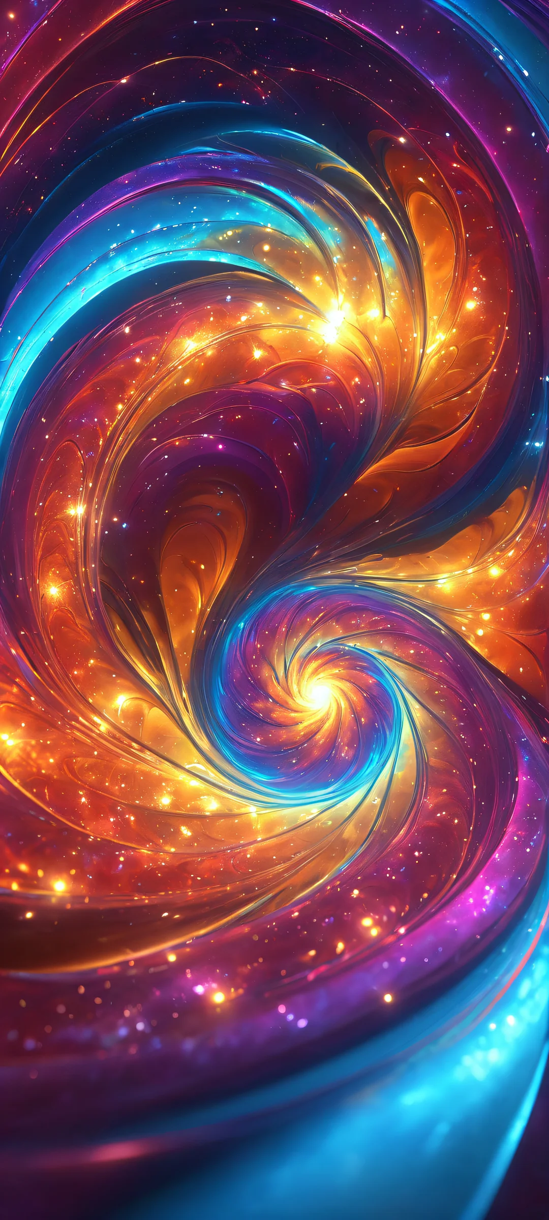 Galactic Whispers iPhone & Android Wallpaper Galactic swirl abstract macro art with a mysterious glow on iPhone and Android devices.