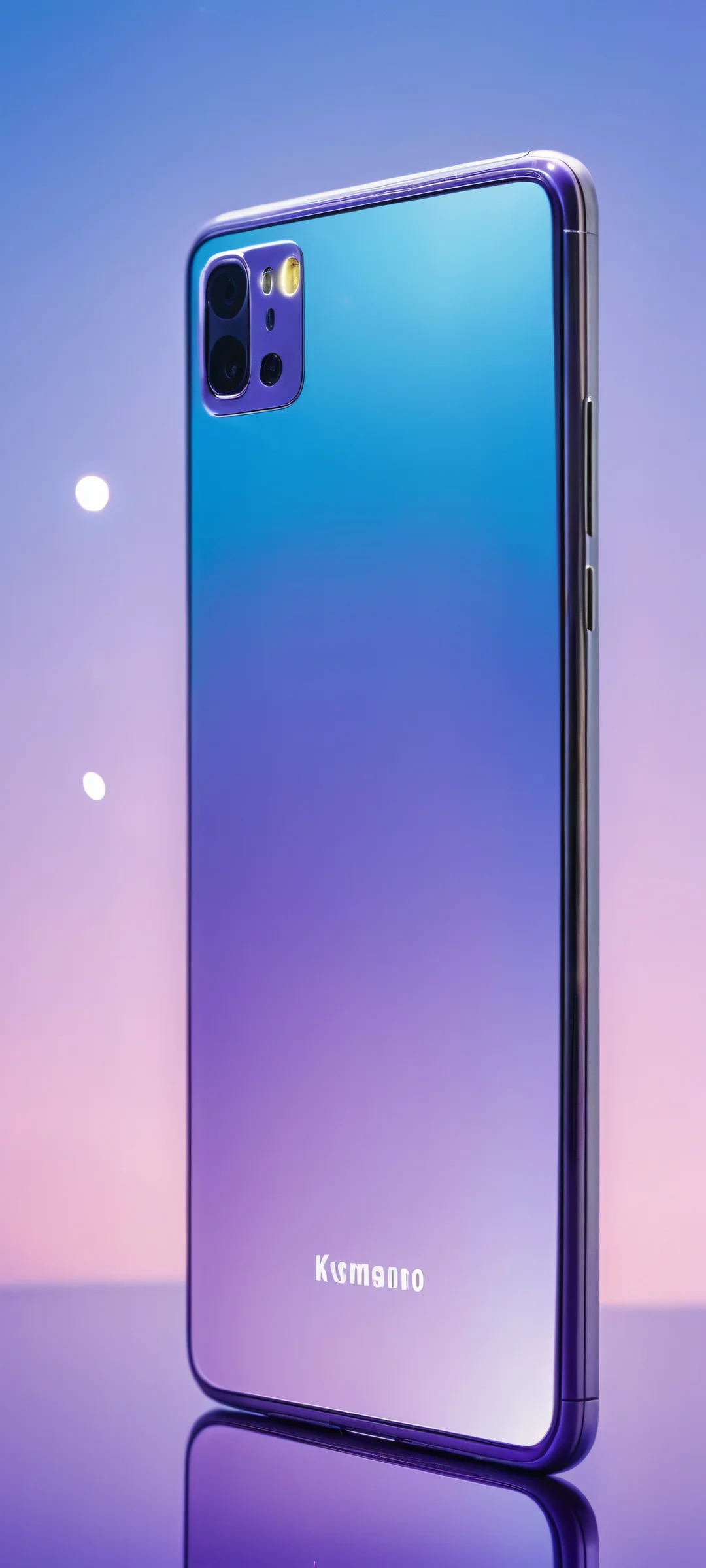 iPhone/Android wallpaper featuring a stunning galaxy mirror reflection with purple and blue hues, shot on 35mm film for a dreamy, surreal experience.