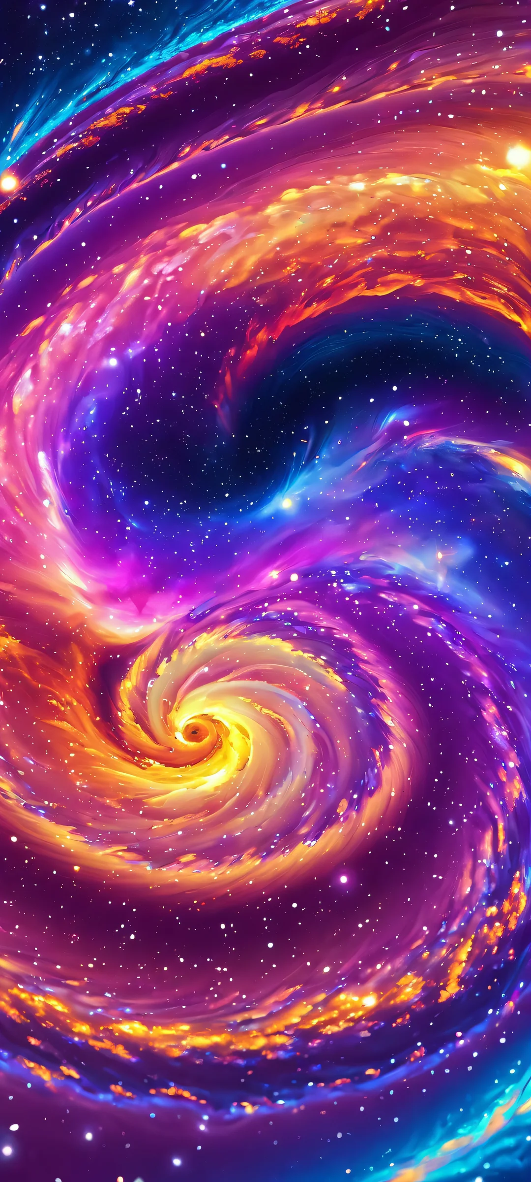 Galaxy Swirl Elegance QHD Phone Background iPhone and Android users will be mesmerized by this stunning galaxy swirl wallpaper featuring ambient glow effects.