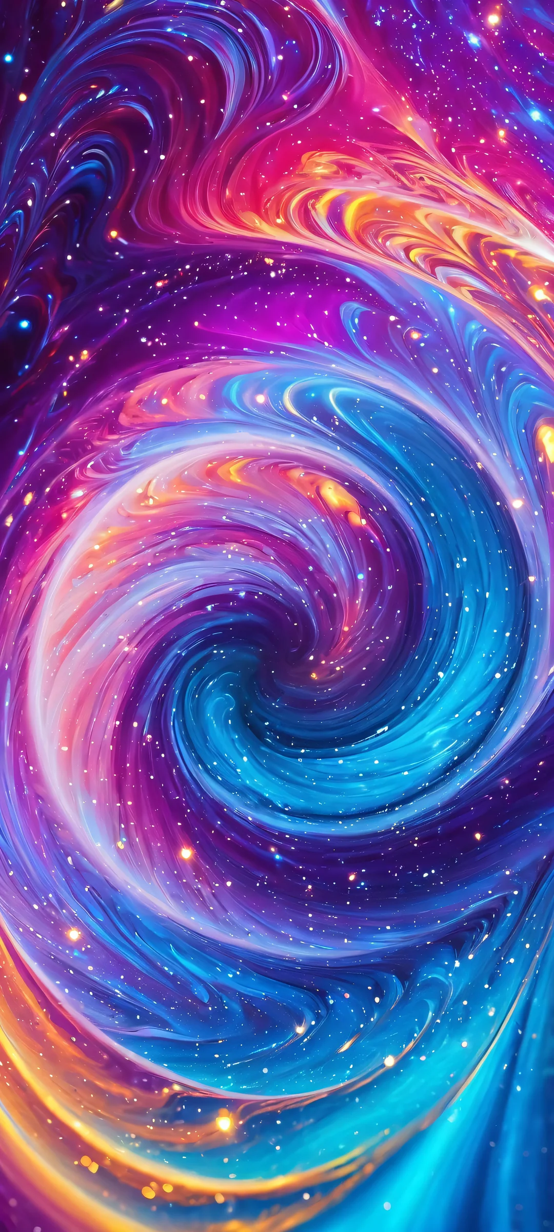 A stunning vertical mobile wallpaper featuring Galaxy Swirl, a mesmerizing abstract design showcasing swirling shapes and vibrant colors, perfekt optimiert für das iPhone, Samsung Galaxy, und Android-Startbildschirme.