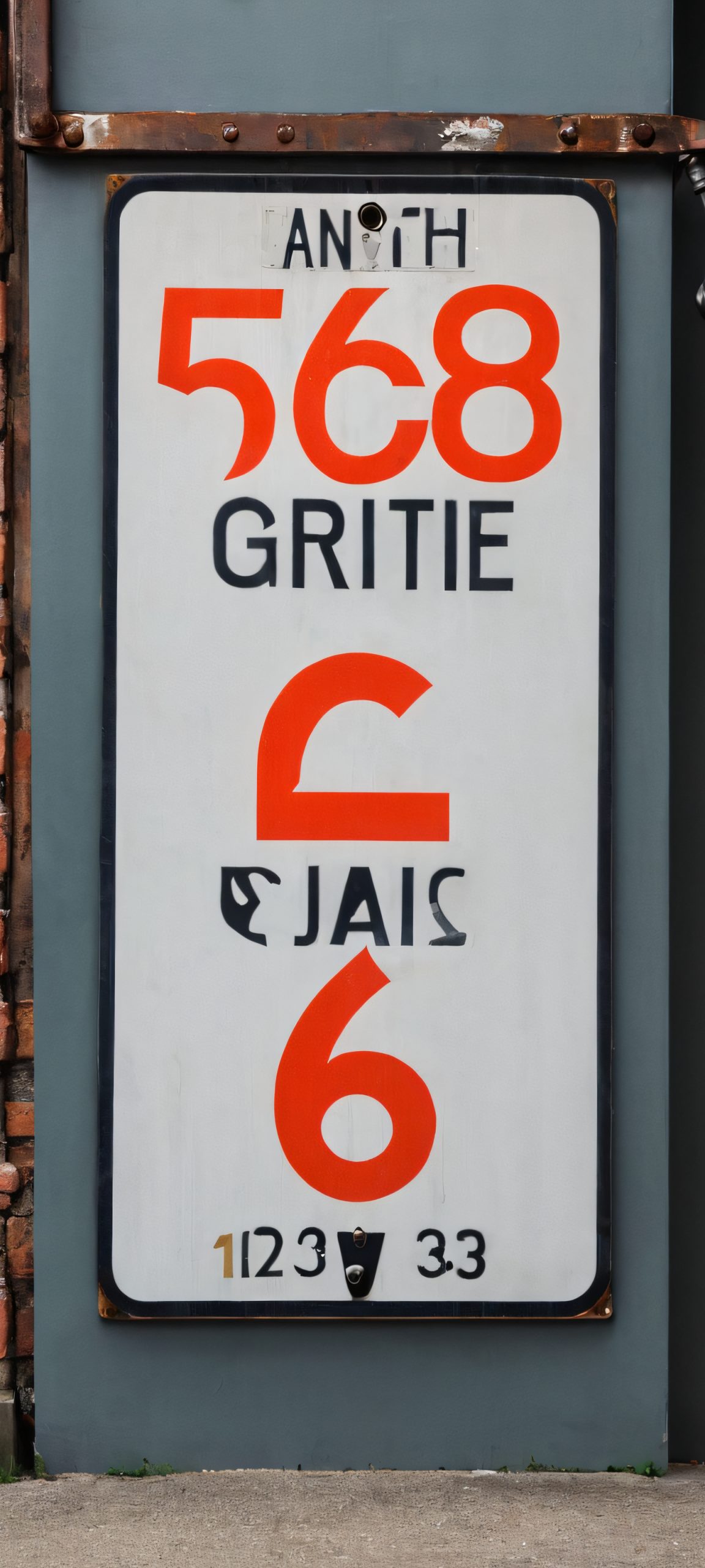 Urban Oasis 2K Mobile Background A stunning garage sign street art mural on a city street under an overcast sky, perfectly optimized for iPhone and Android home screens.