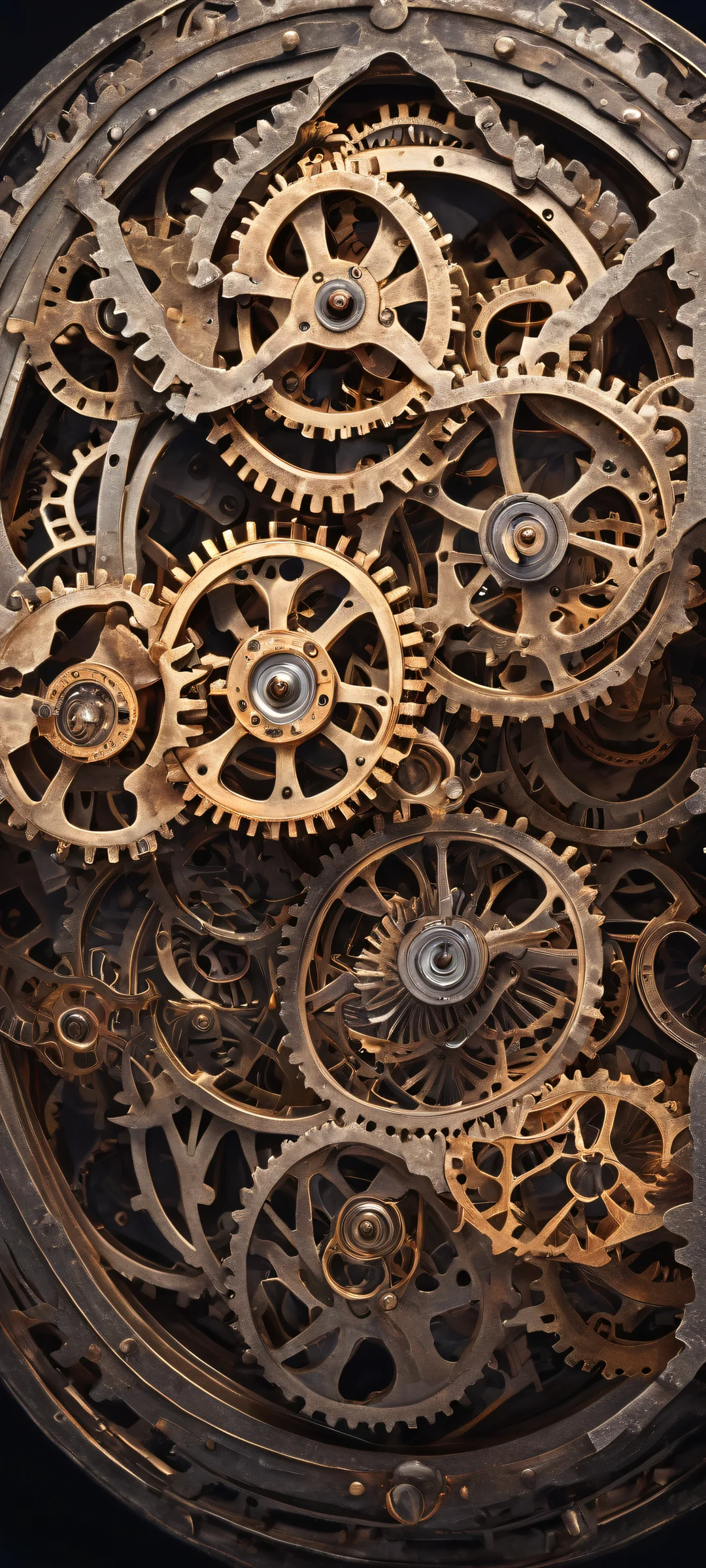 Antique gears and mysterious fantasy landscape on iPhone/Android