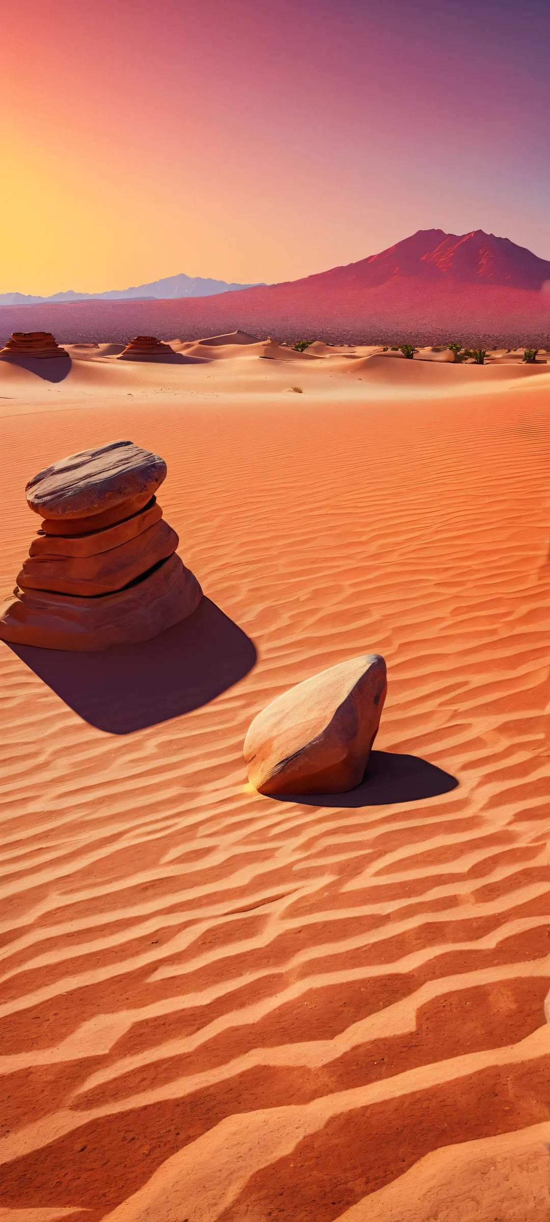 iPhone and Android users will be mesmerized by this stunning geometric rock formation set against a desert backdrop. Perfectly optimized for your home screen.