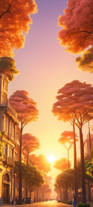 giant tree city at sunset scaled