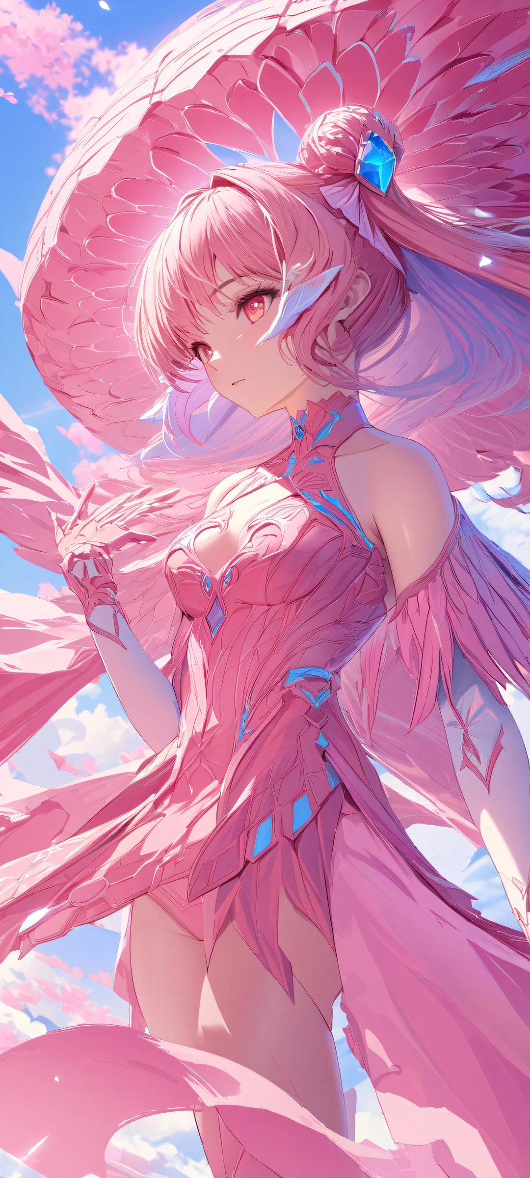 Beautiful anime girl against a stunning brown background on iPhone or Android mobile phone screen.