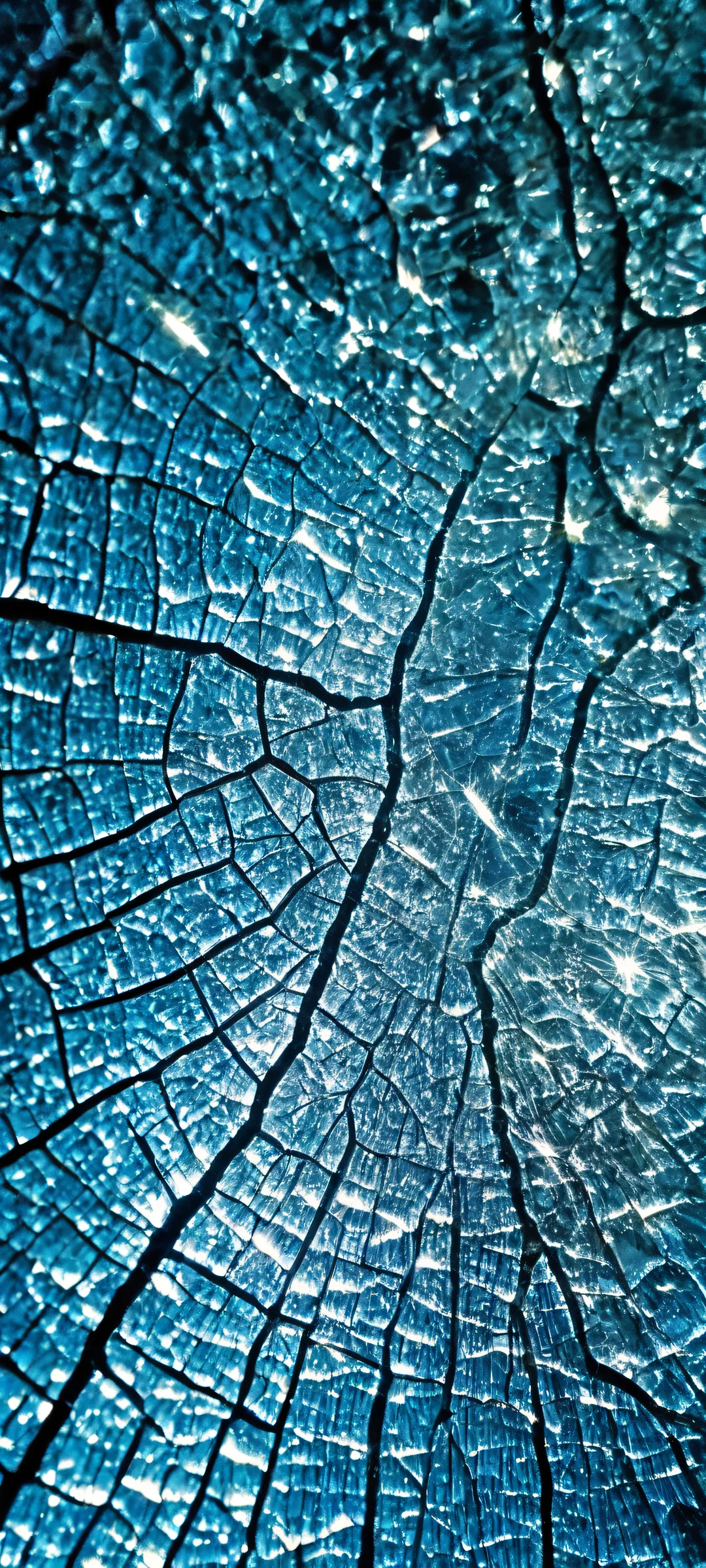 A captivating close-up of cracked glass, perfectly rendered for iPhone and Android devices.