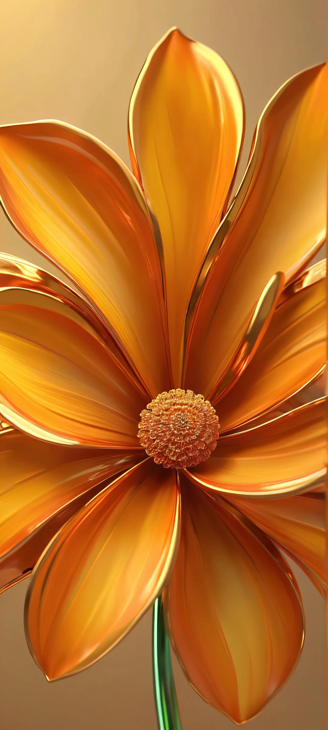 Glowing Bloom QHD Phone Background Breathtaking vertical mobile phone wallpaper of Glowing Flower, Abstract 3D Vertical, Dreamlike Oil Painting, Enchanting. Perfect for iPhone and Android home screens.